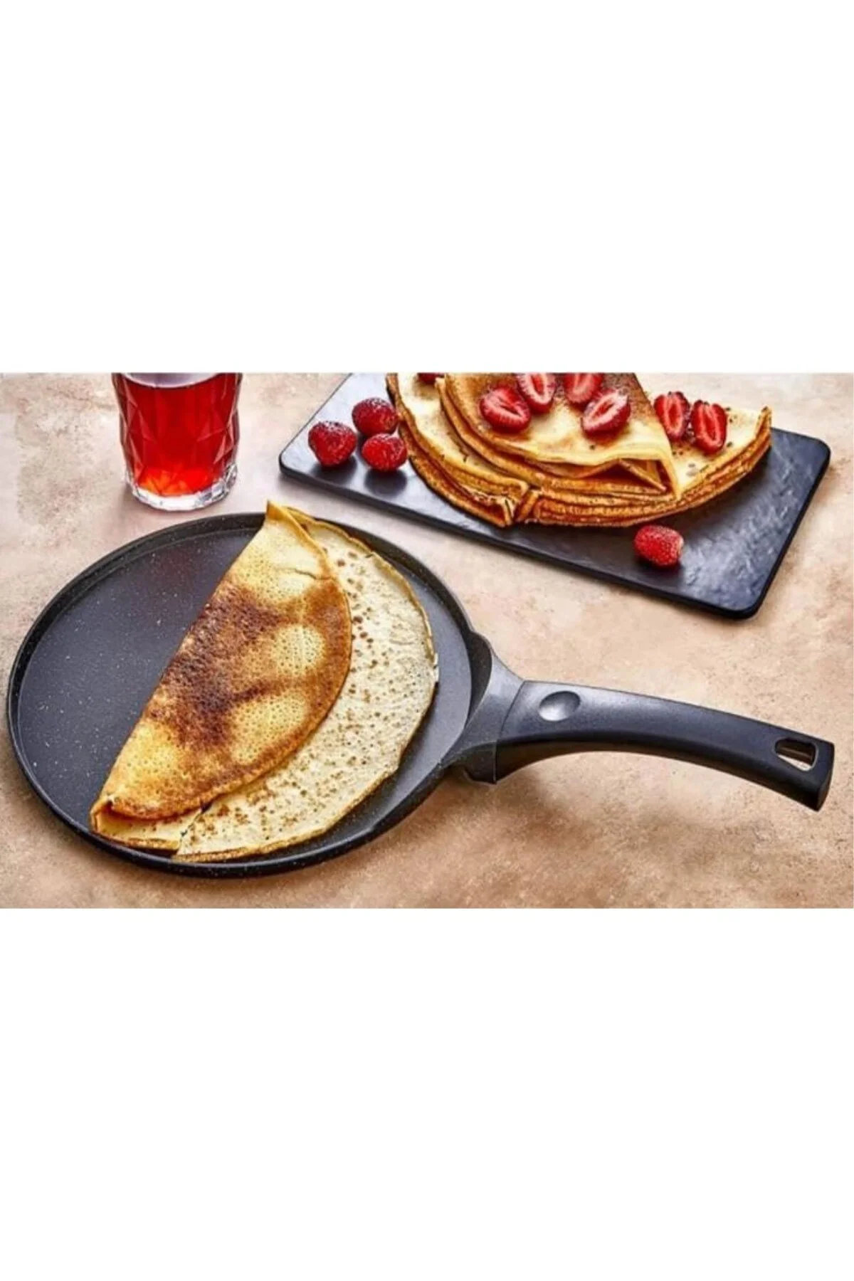 Döküm 26 cm Granit Yapışmaz Krep Tavası