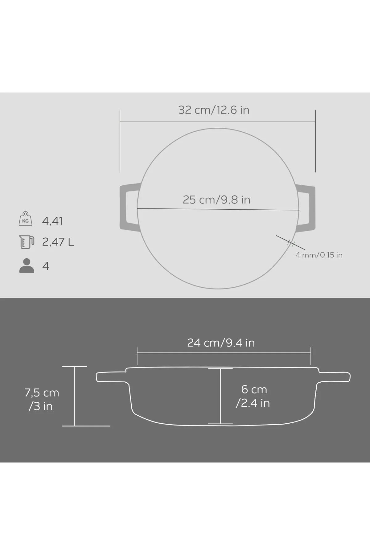 Döküm Çok Amaçlı Yayvan Tencere Döküm Demir Yekpare Kulplu Premium Serisi Çap(Ø)24cm. Fiyatı, Yorumları ve Özellikleri