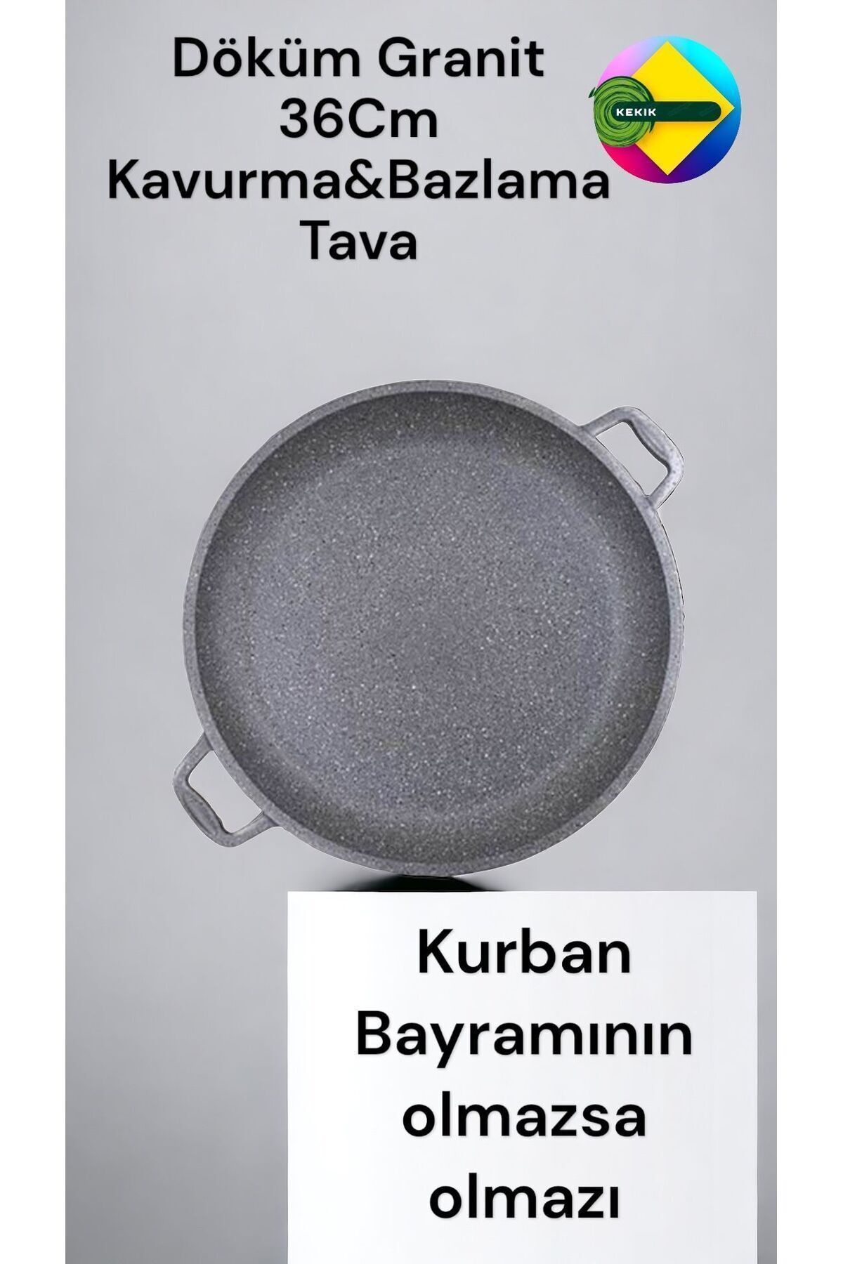 Kekikdükkan Döküm Granit 36Cm Kavurma&Bazlama Tavası