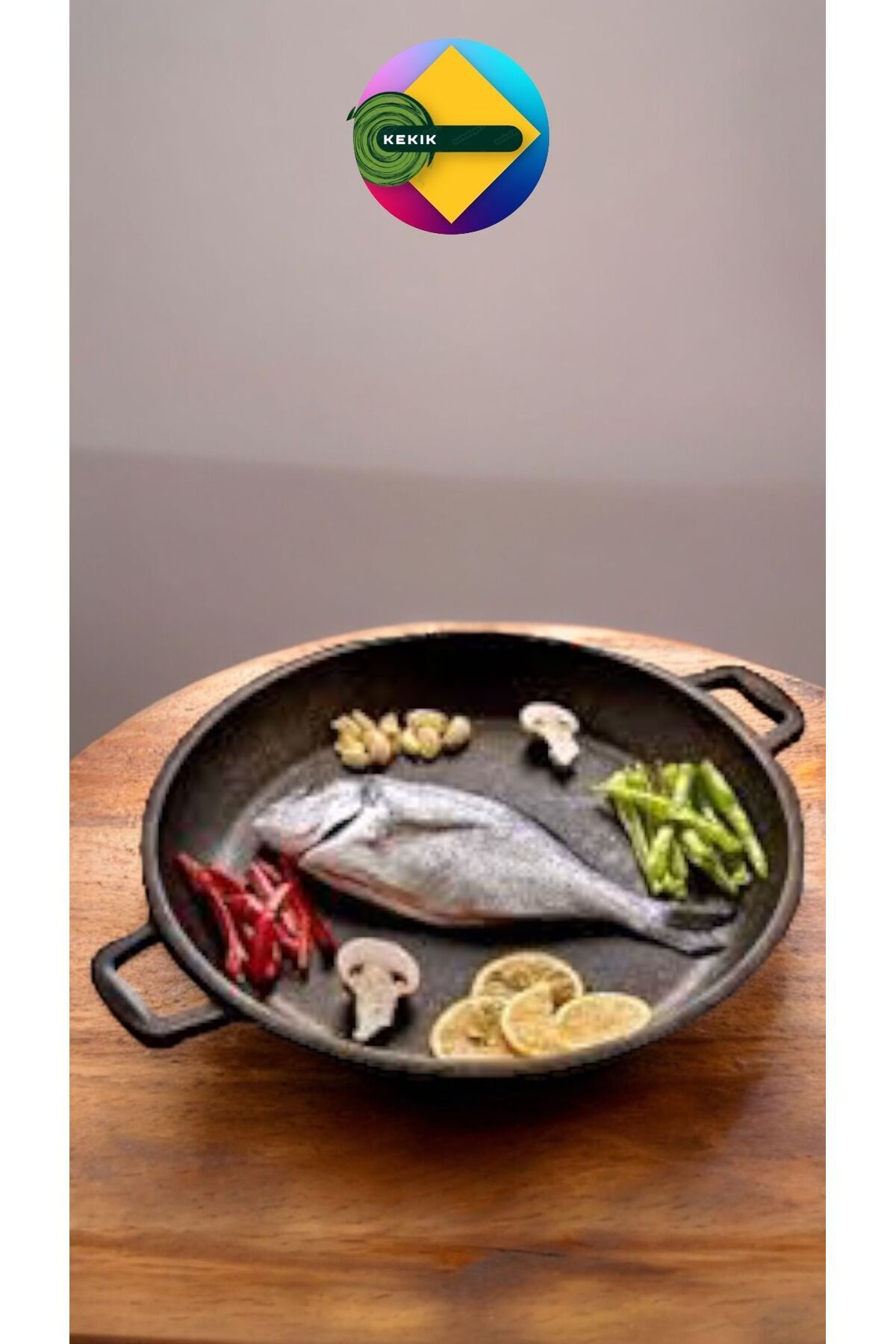 Kekikdükkan Döküm Granit 36Cm Et&Balik İzgara