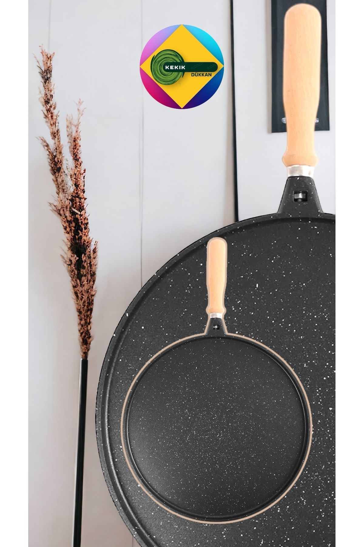 Kekikdükkan Döküm Granit 36Cm Et&Balik İzgara Tava