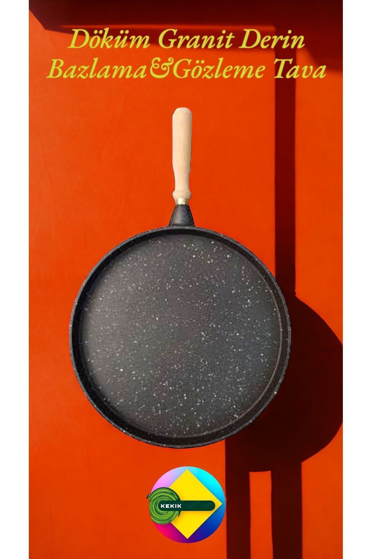 Kekikdükkan Döküm Granit 36Cm Derin Gözleme&Bazlama Tavası