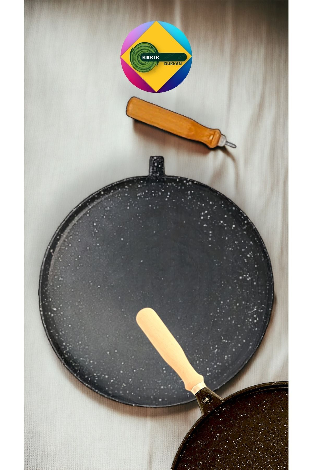 Kekikdükkan Döküm Granit 36Cm Et&Balik İzgara Tava