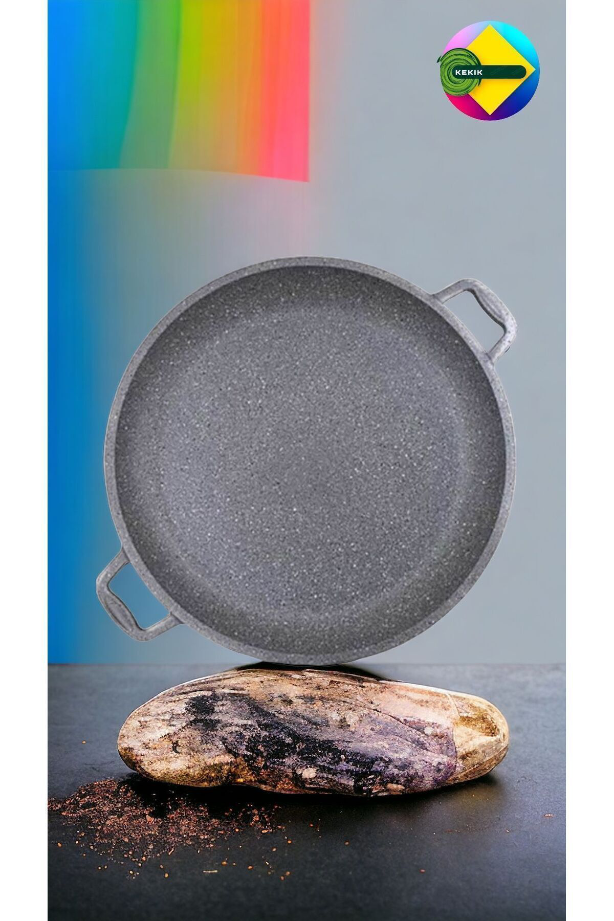 Kekikdükkan Döküm Granit 36Cm Kavurma&Bazlama Tavası