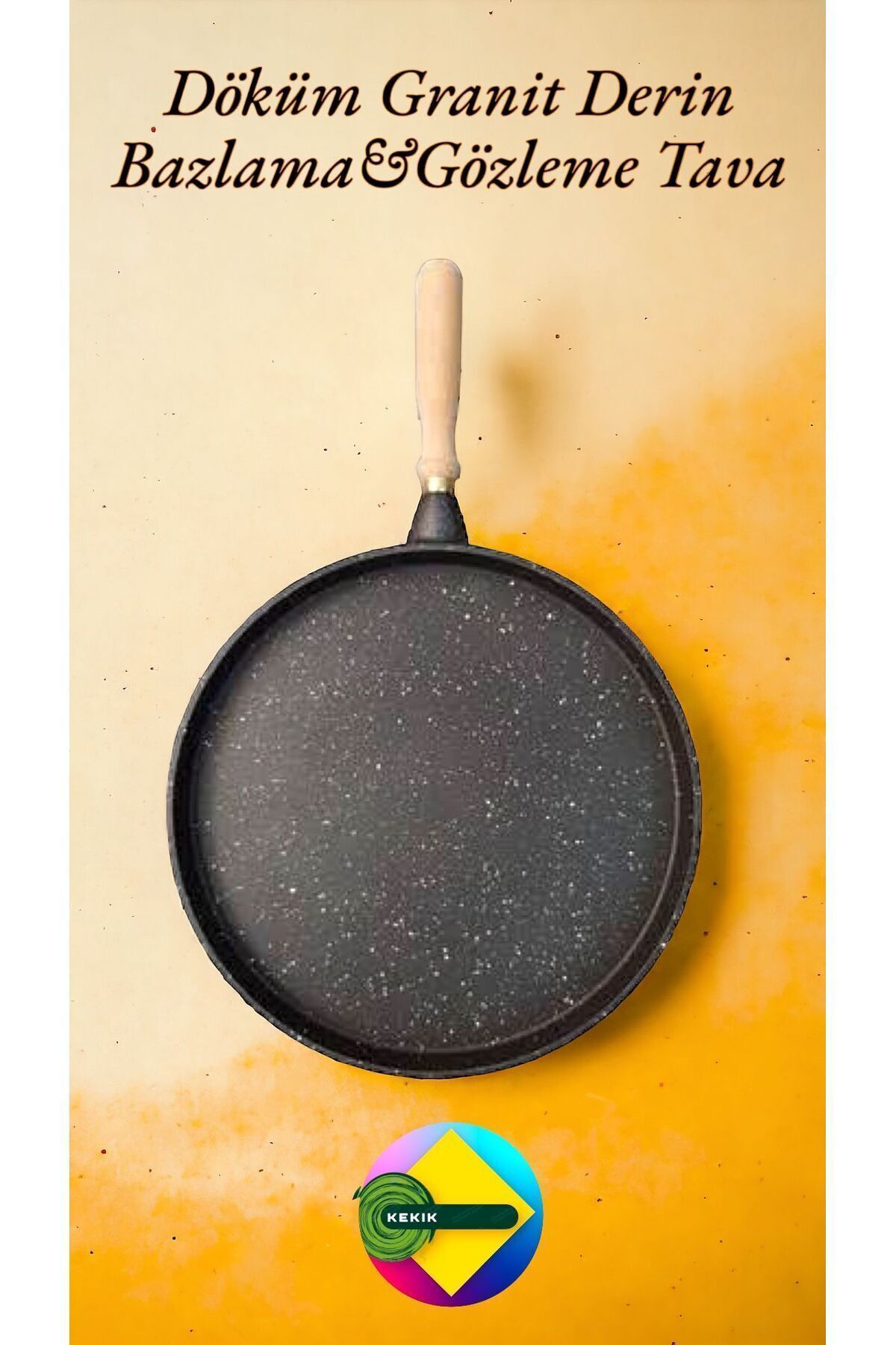 Kekikdükkan Döküm Granit 36Cm Derin Gözleme&Bazlama Tavası