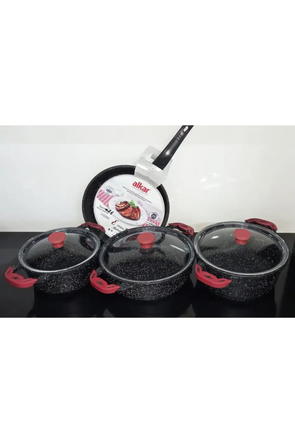 Döküm Granit Kaplama Tencere Seti 7 Parça