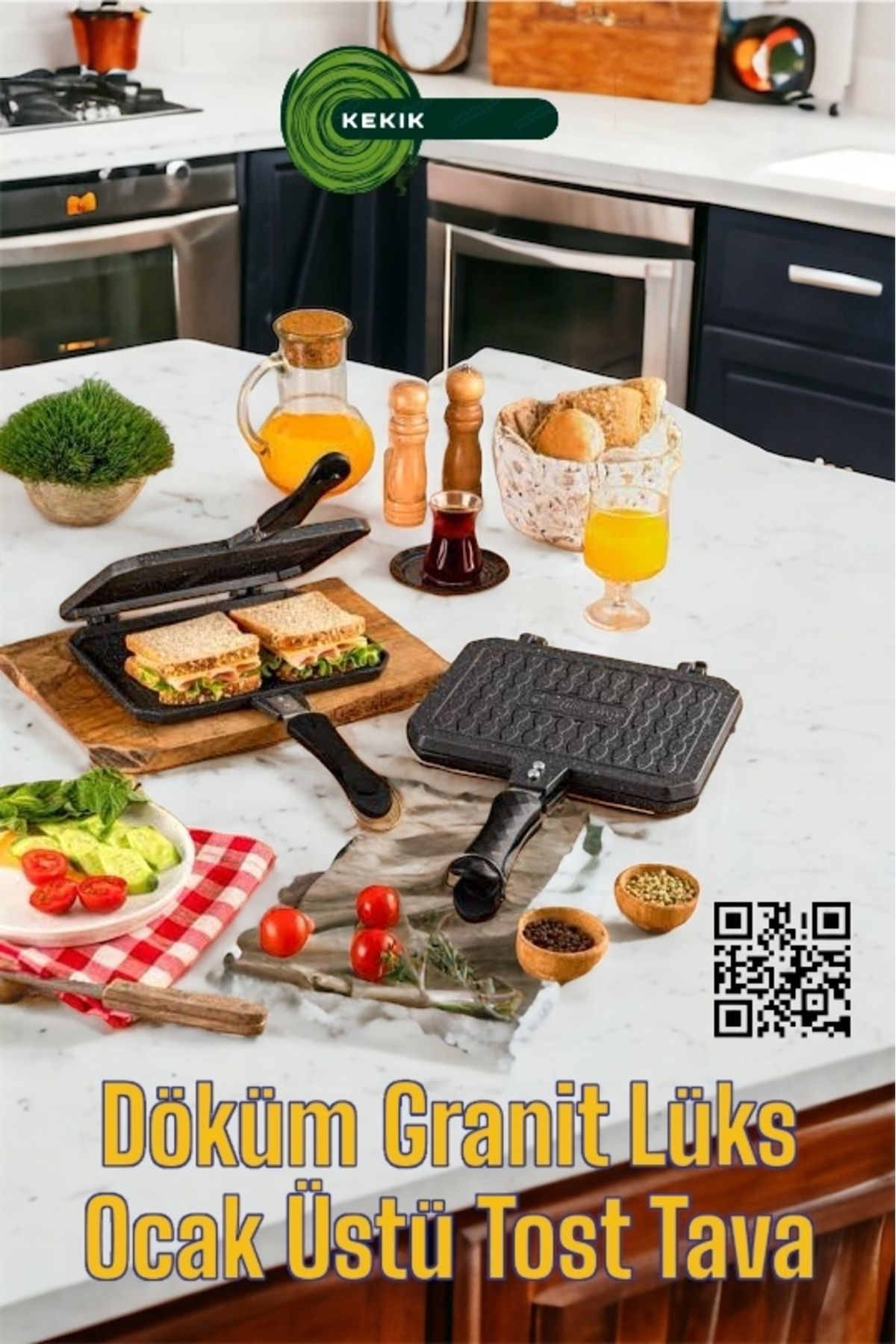 Döküm Granit Lüks Ocak Üstü Tost