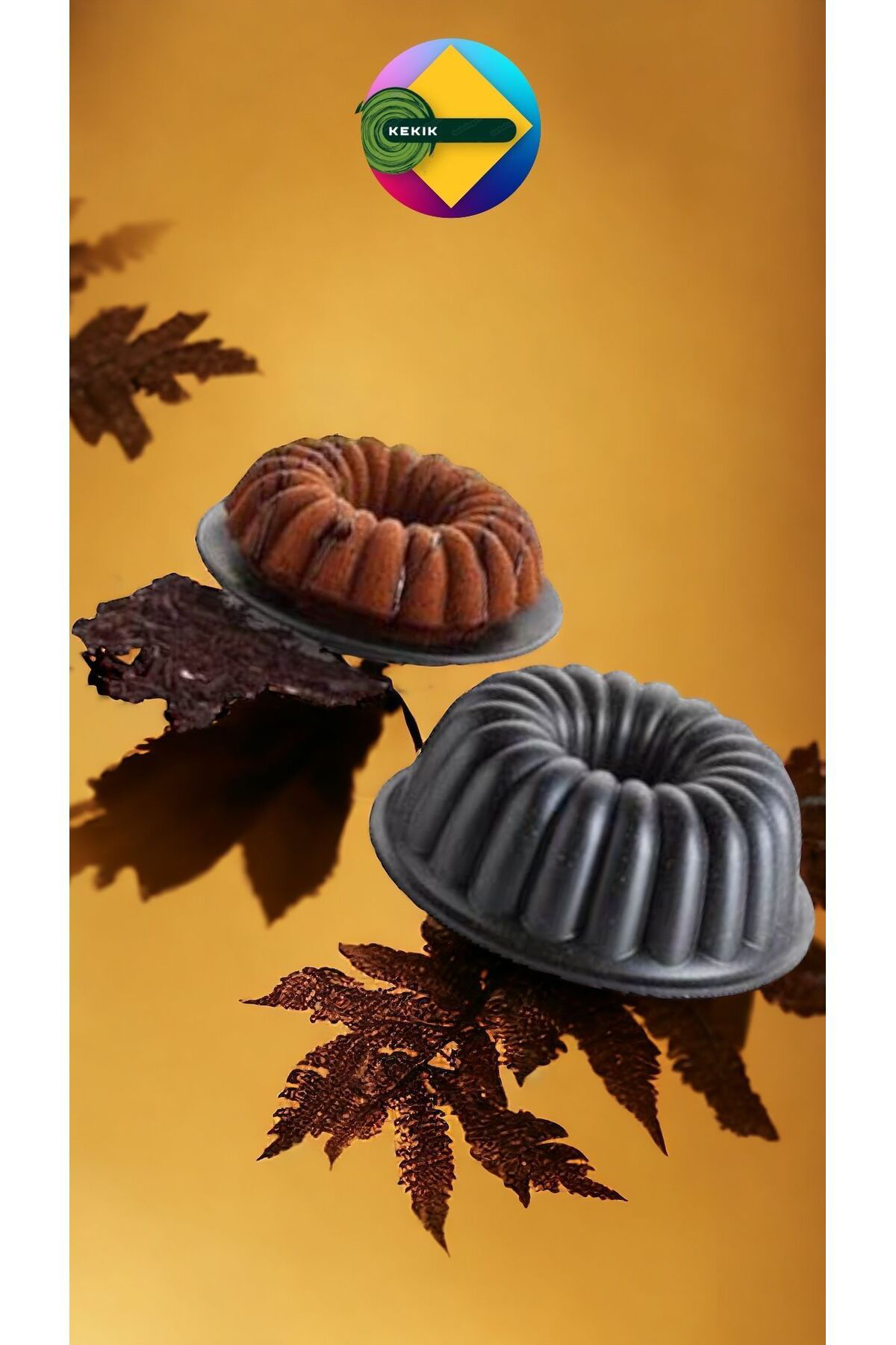 Döküm Granit Sık Dilim Kek Kalıbı Siyah