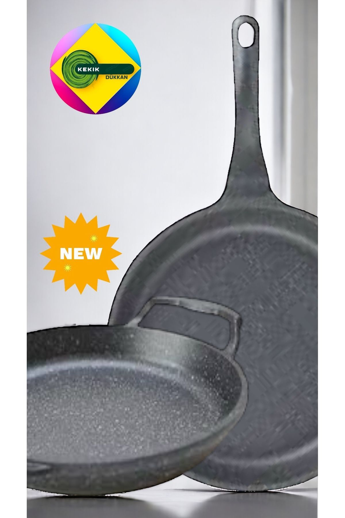 Kekikdükkan Döküm Granit Tava 28Cm & Sahan 22Cm Set