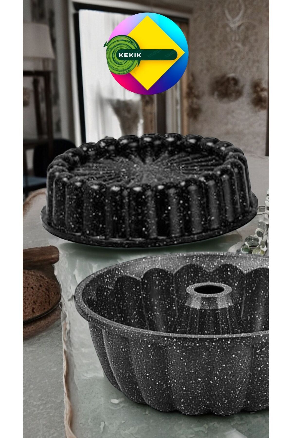 Döküm Granit Tart & Sık Dilim 2’li Kek Kalıbı Seti