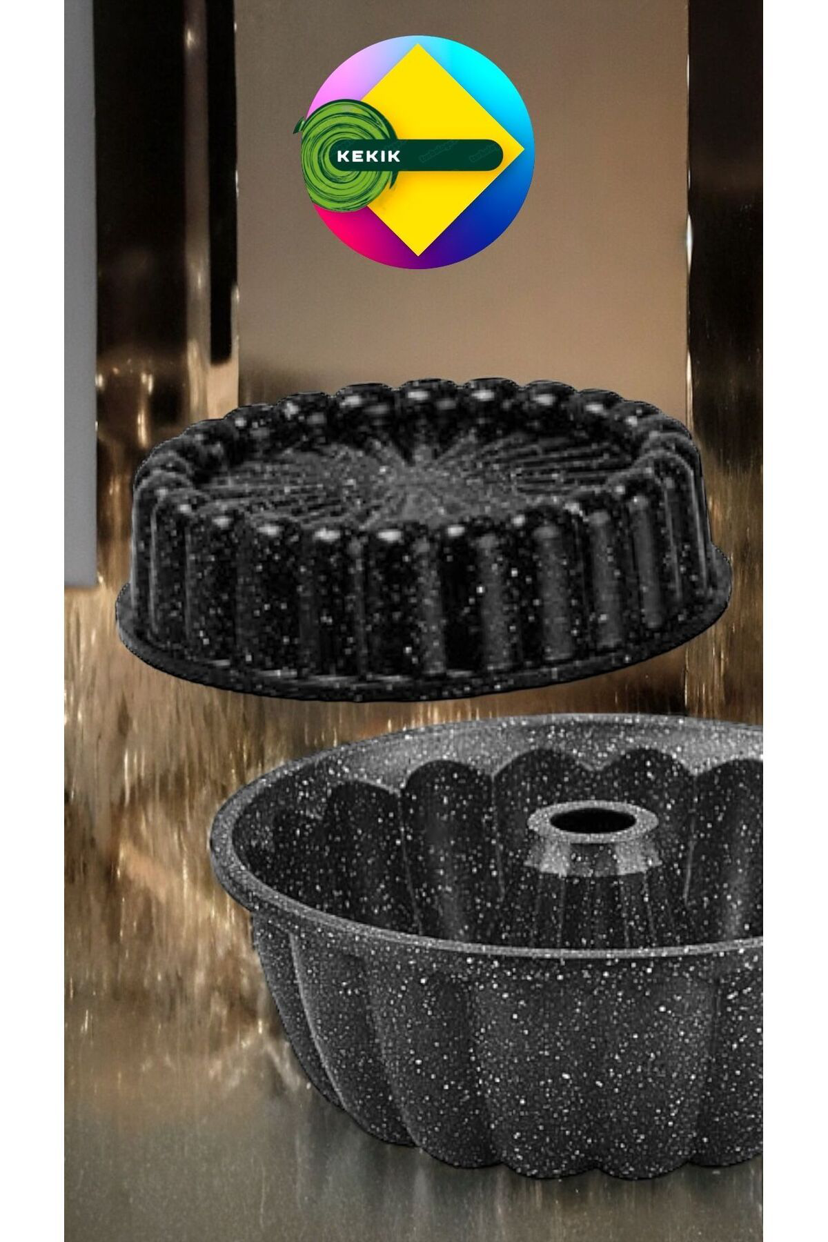 Döküm Granit Tart & Sık Dilim 2’li Kek Kalıbı Seti