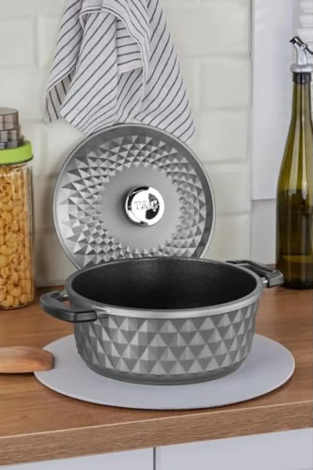 Döküm Kapak Derin Tencere 20 Cm Gri 395519