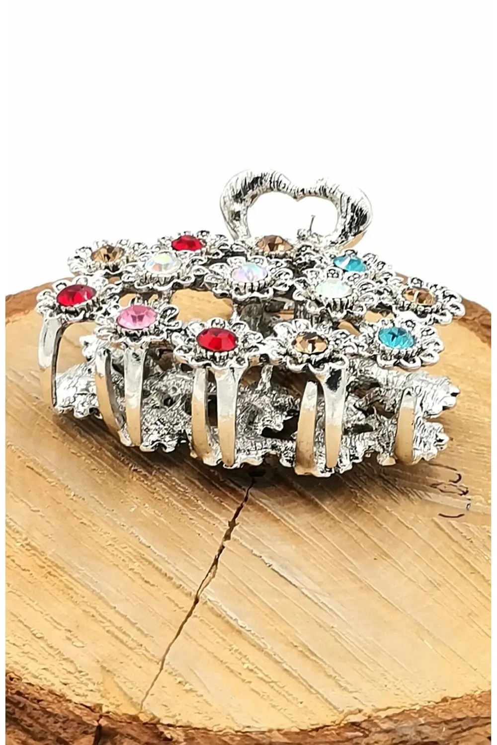 Döküm Metal Renkli Taşlı Lüks Toka