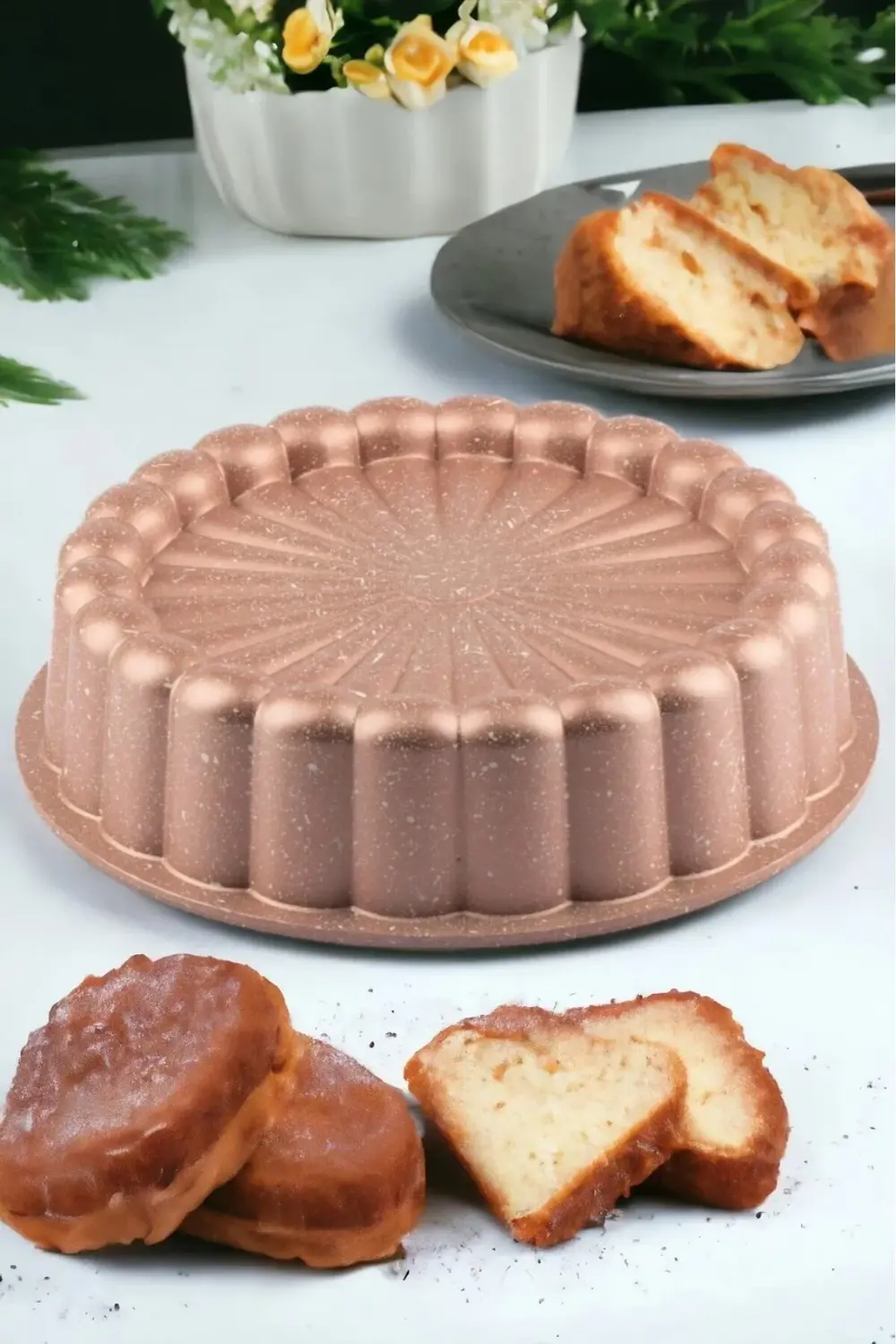 Döküm Yanmaz Yapışmaz Granit Kek Kalıbı Altair Rose