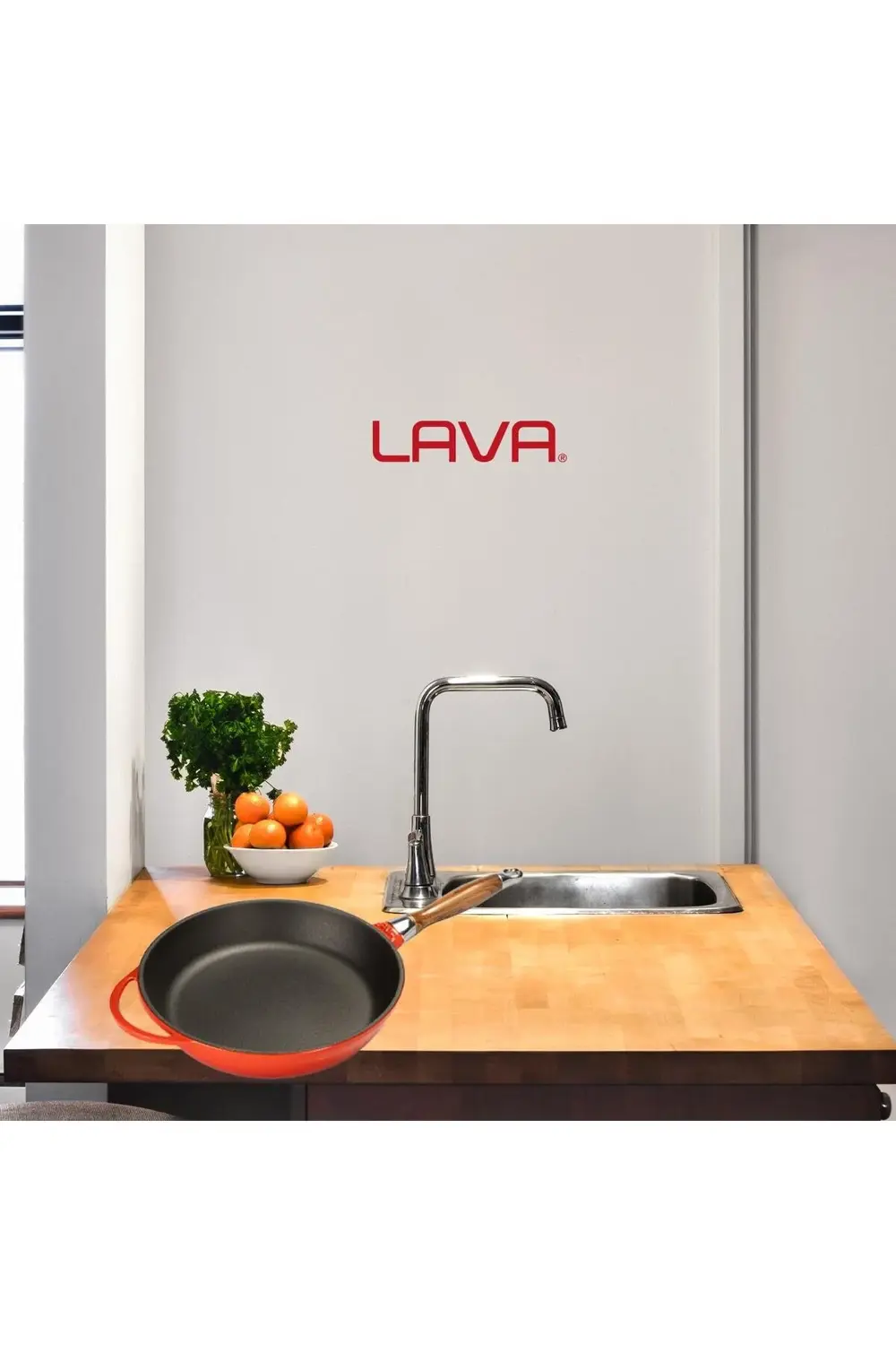 Döküm Yuvarlak Kızartma Tavası Cam Kapaklı Döküm Demir Sök - Tak