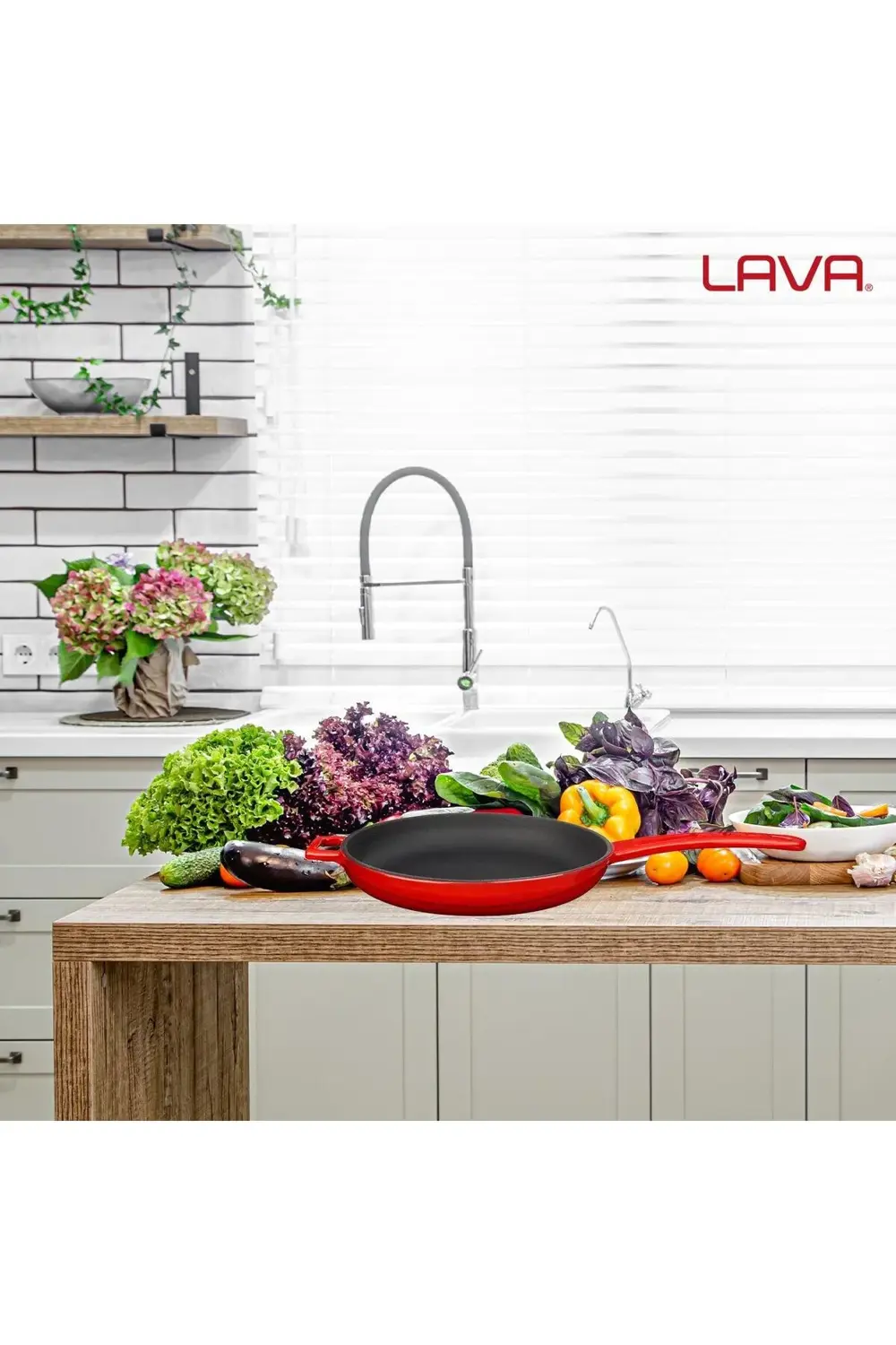 Döküm Yuvarlak Kızartma Tavası Döküm Demir Yekpare Saplı Çap(Ø)20