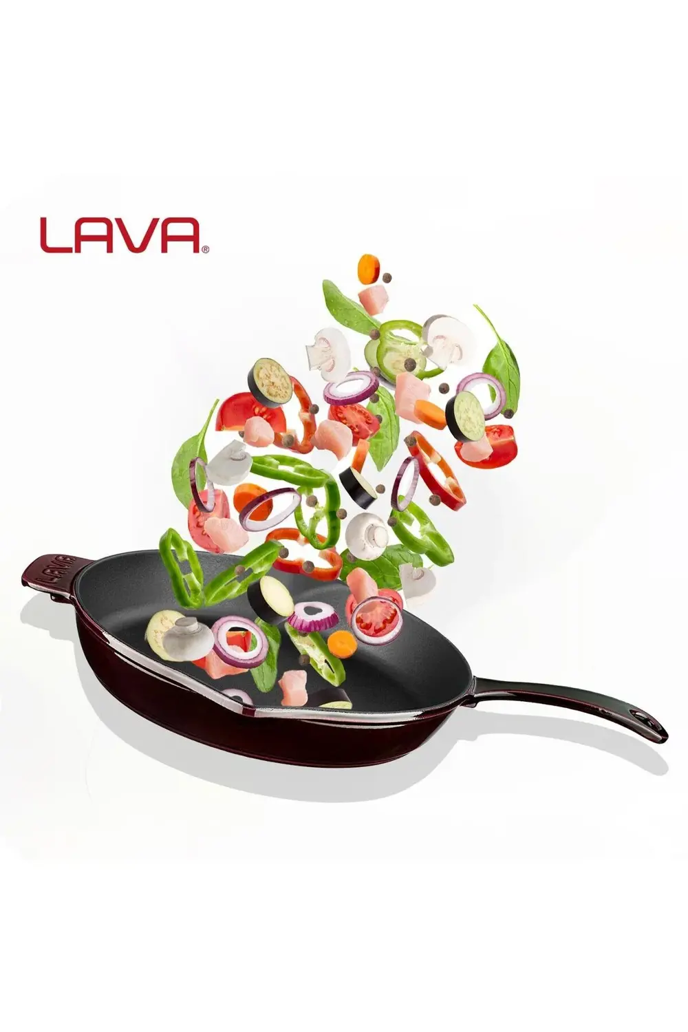 Döküm Yuvarlak Kızartma Tavası Döküm Demir Yekpare Saplı Premium