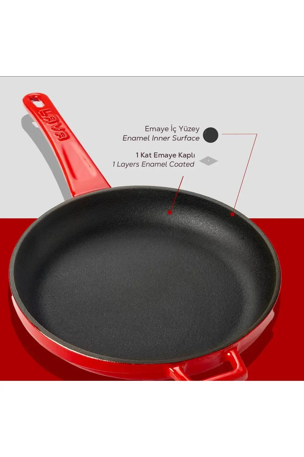 Döküm Yuvarlak Kızartma Tavası Döküm Demir Yekpare Saplı Çap(Ø)20