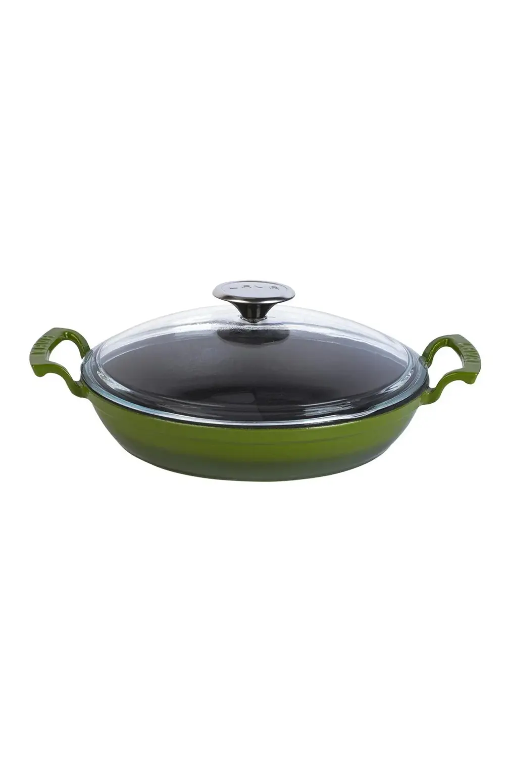 Döküm Yuvarlak Sahan Cam Kapaklı Döküm Demir Yekpare Çift Kulplu