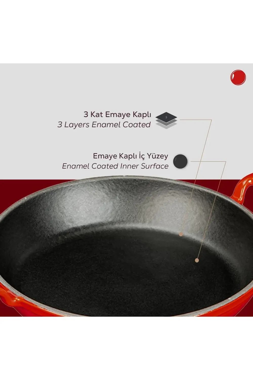 Döküm Yuvarlak Sahan Döküm Demir Yekpare Çift Kulplu Çap(Ø)24cm.