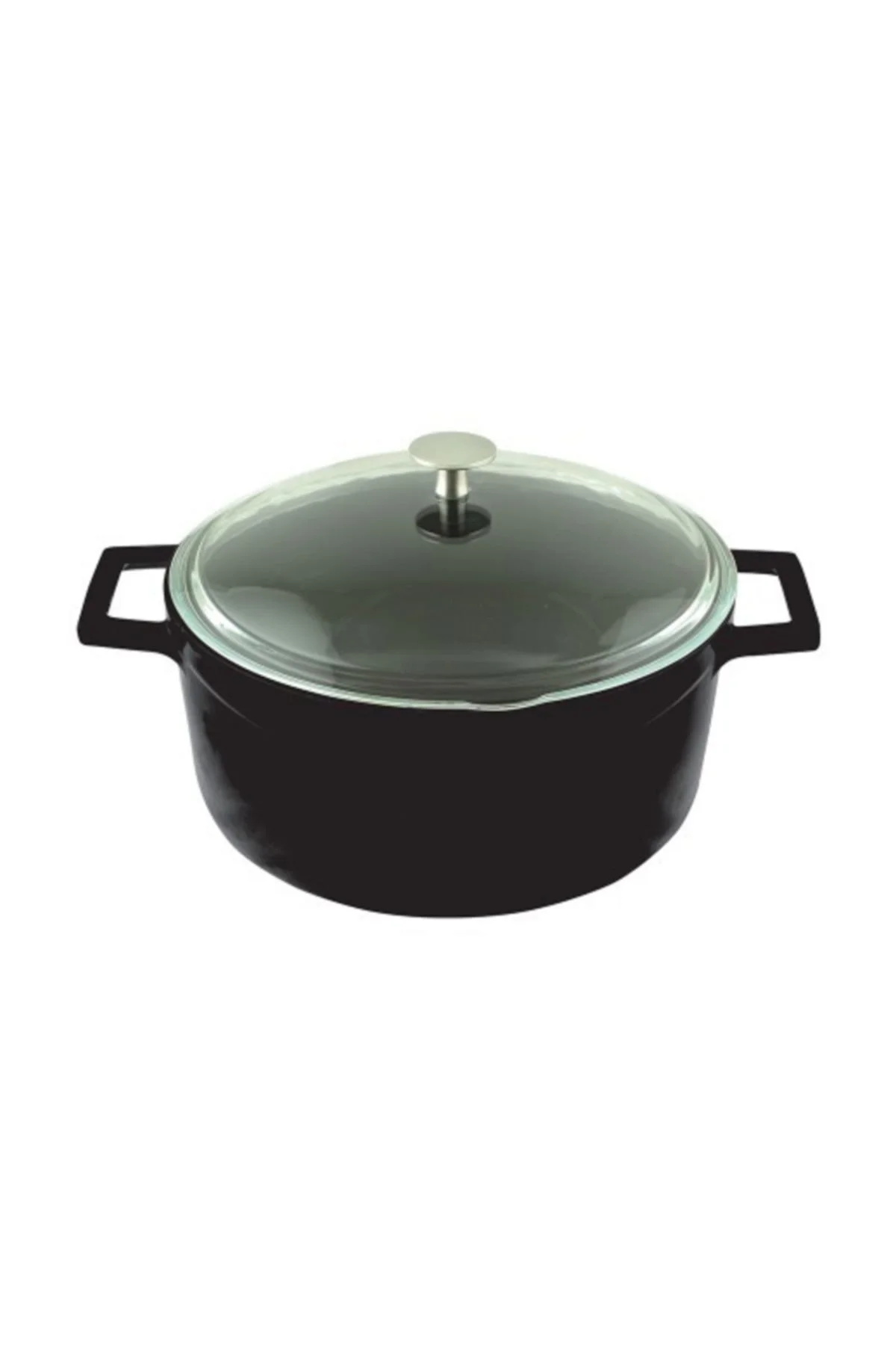 Döküm Yuvarlak Tencere Çap(ø) 24 cm - Glaze Siyah Döküm Yuvarlak Tencere Çap(ø) 24 cm - Glaze Siyah