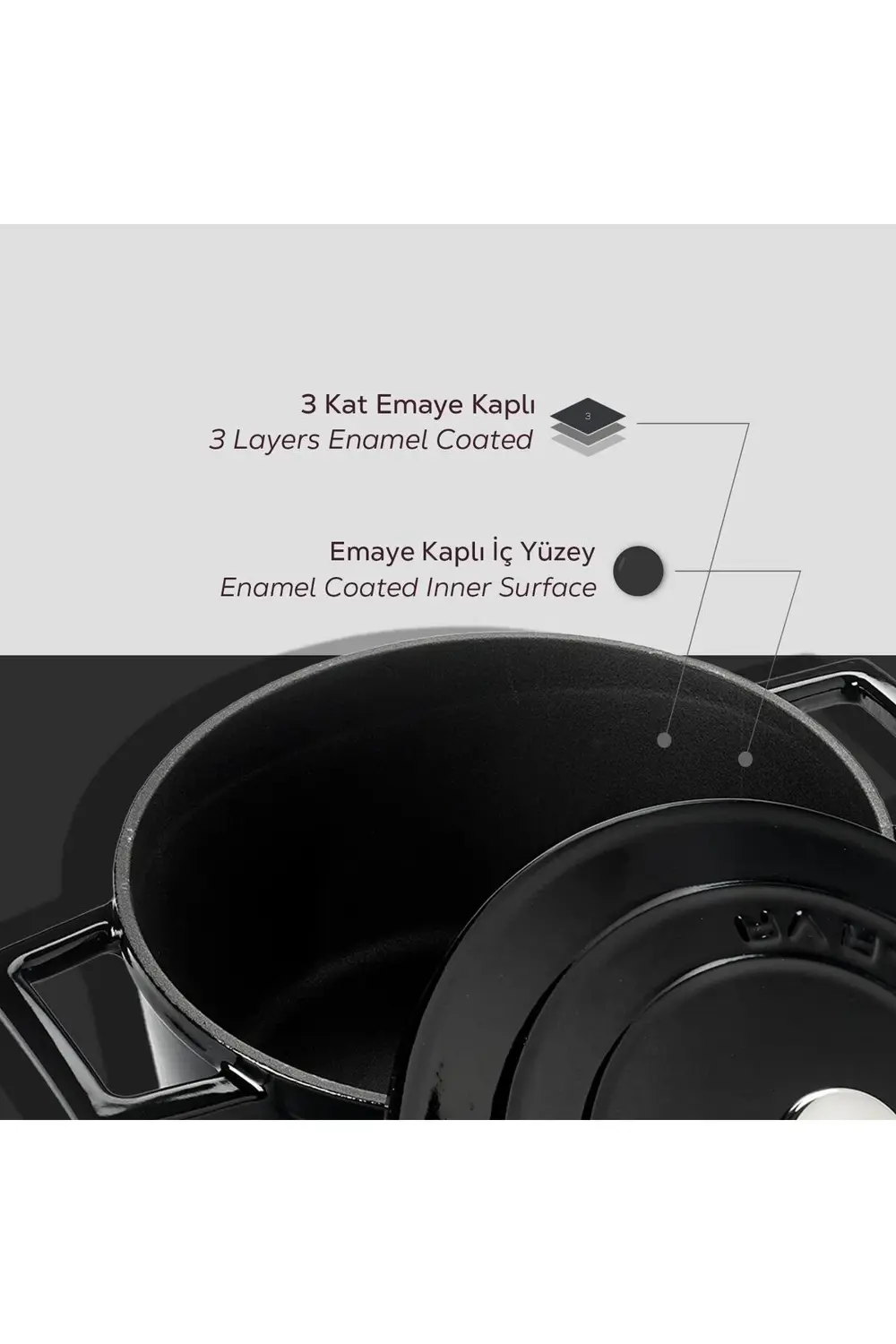 Döküm Yuvarlak Tencere. Folk Çap(Ø)20cm.