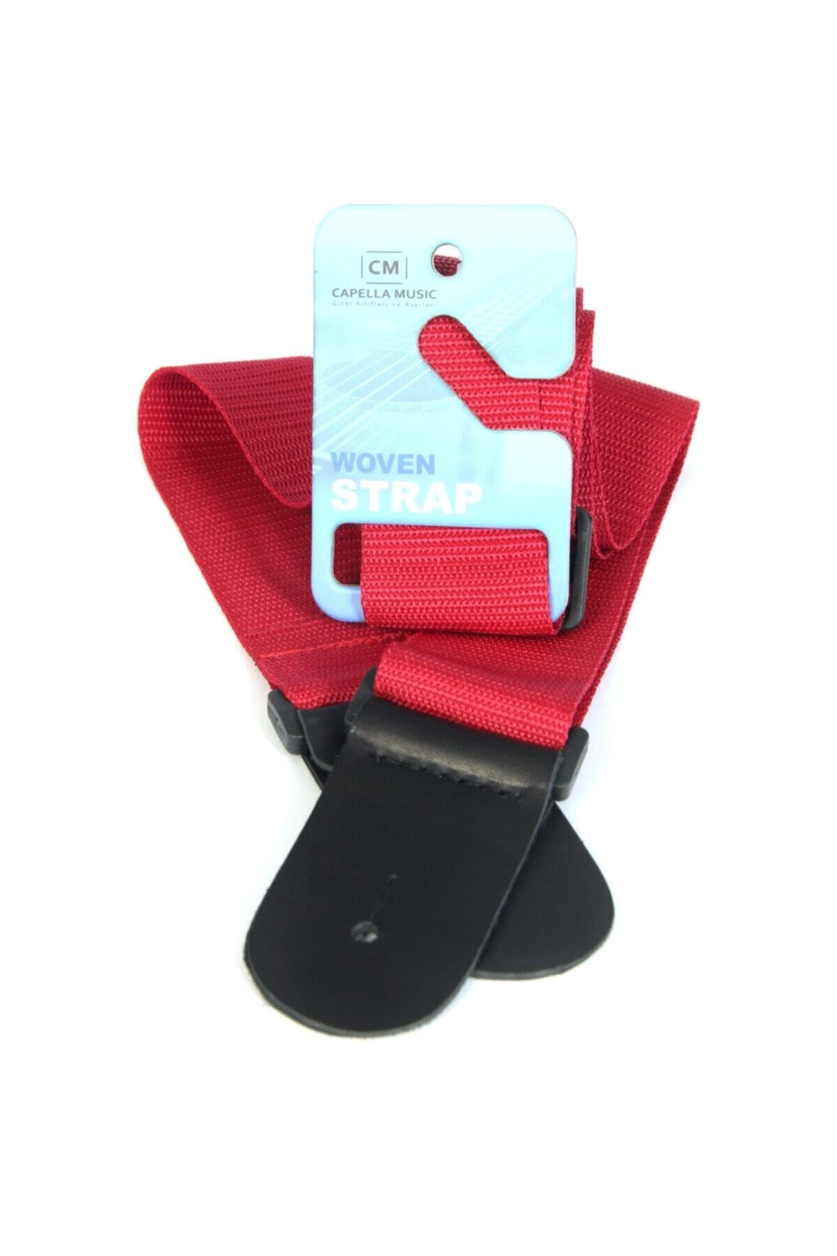 Dokuma Kumaş Gitar Askısı Hakiki Deri (PENA HEDİYELİDİR)