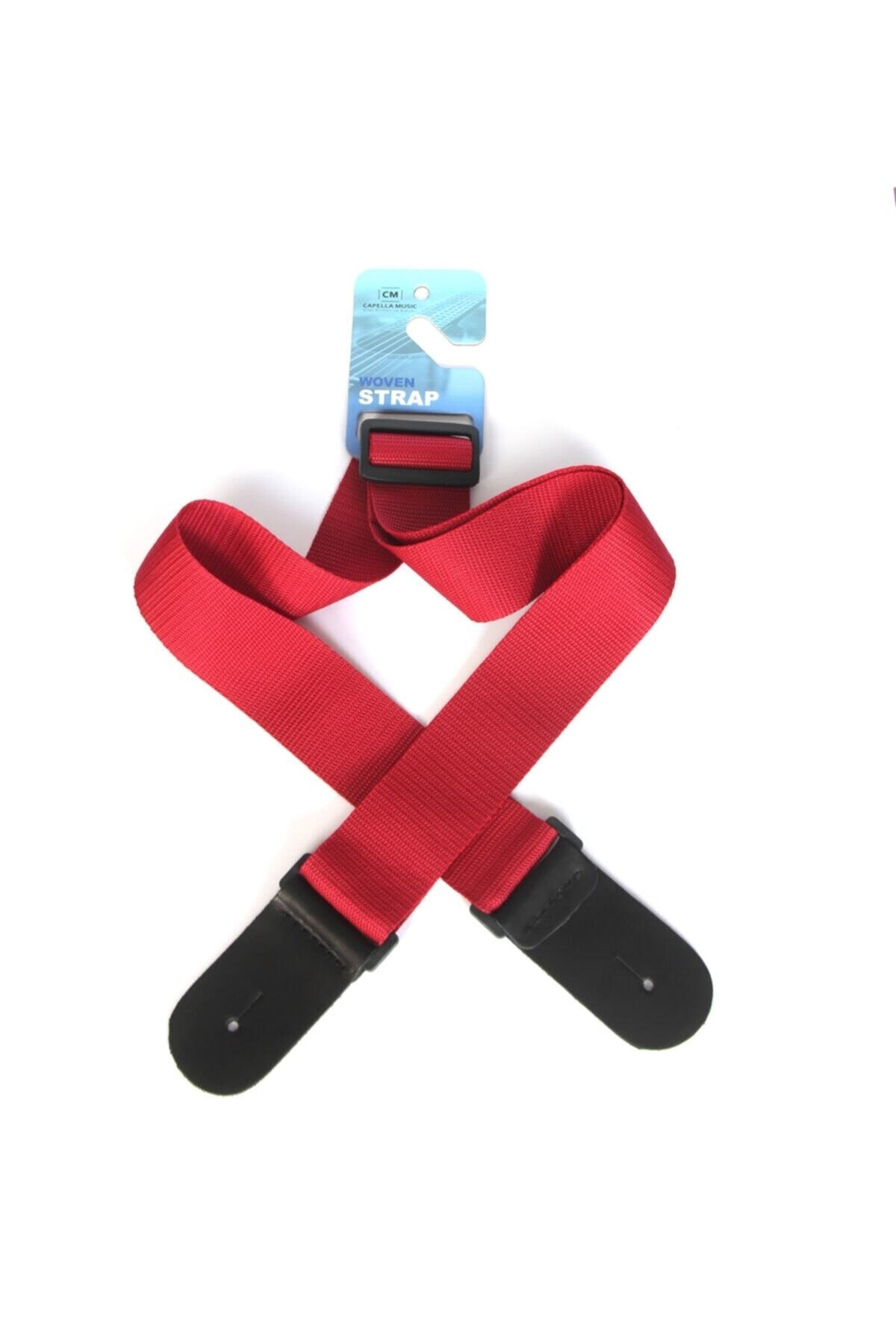 Dokuma Kumaş Gitar Askısı Hakiki Deri (PENA HEDİYELİDİR)