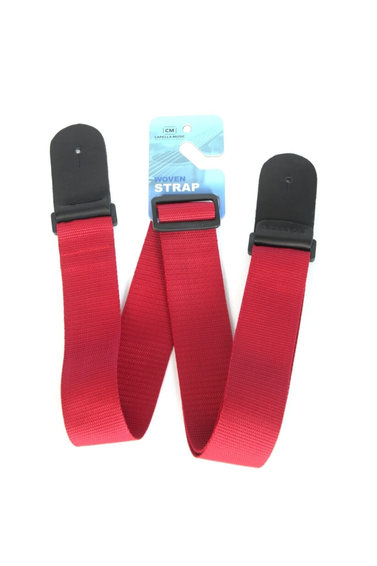 Dokuma Kumaş Gitar Askısı Hakiki Deri (PENA HEDİYELİDİR)