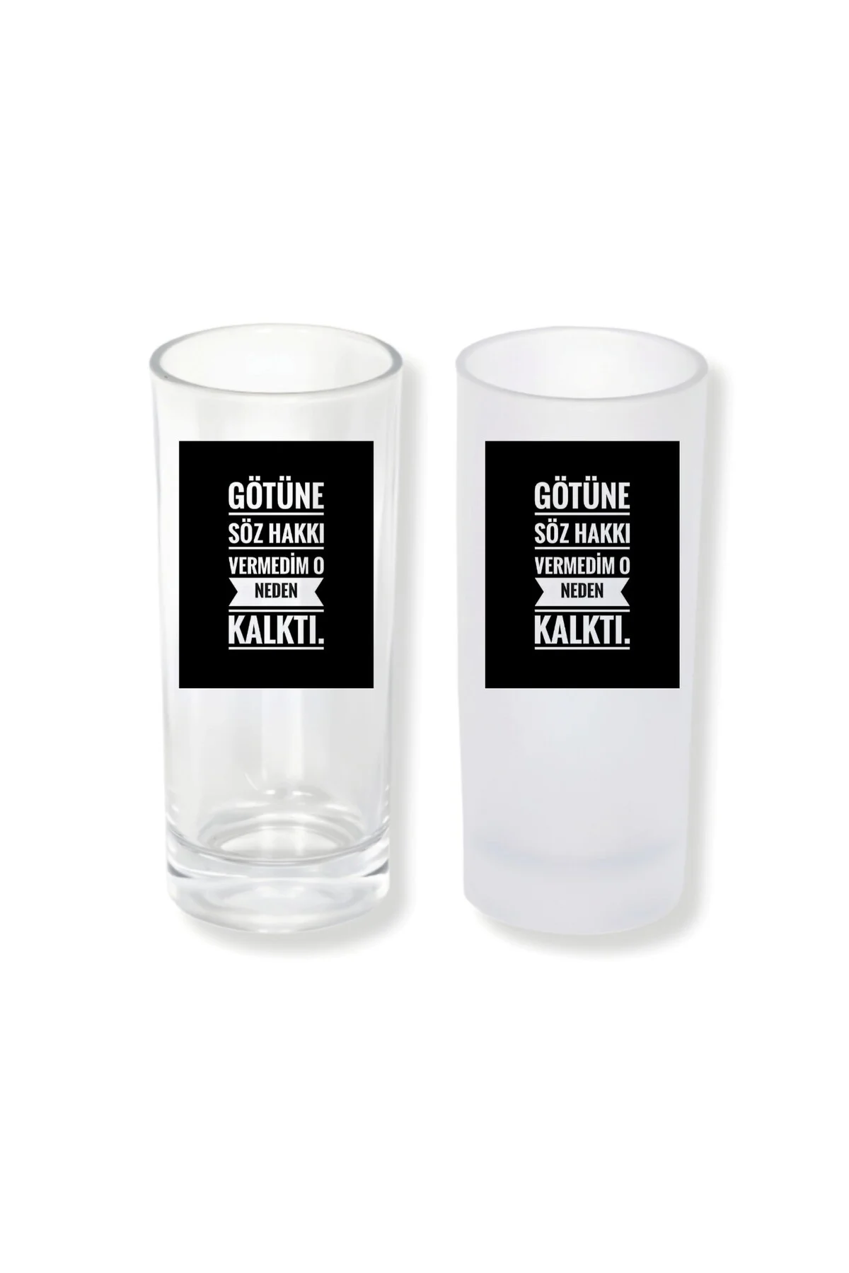 Dokunaklı Sözlü Buzlu / Buzsuz Seçenekli Rakı Bardağı – 1 Adet Şı