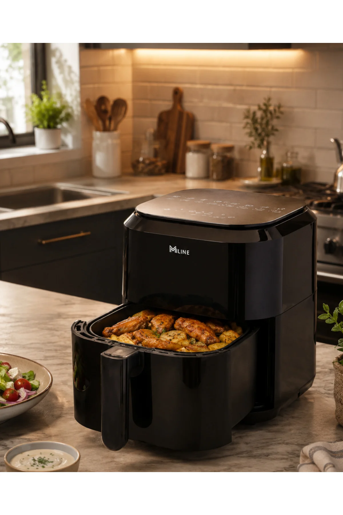 Dokunmatik Air Fryer 4 Litre Yağsız Fritöz 1360W Güçlü Pişirme