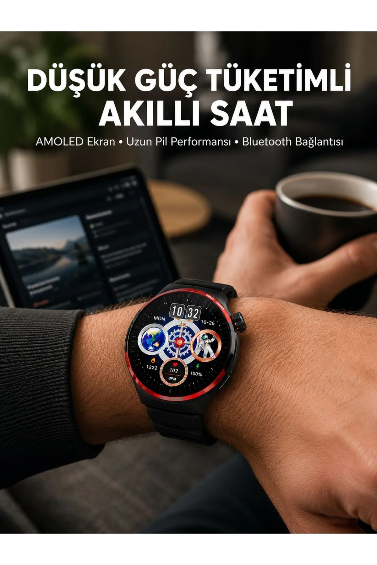 Dokunmatik Akıllı Saat Kablosuz Şarj AMOLED Ekran Yeni Nesil Dokunmatik Akıllı Saat Kablosuz Şarj AMOLED Ekran Yeni Nesil