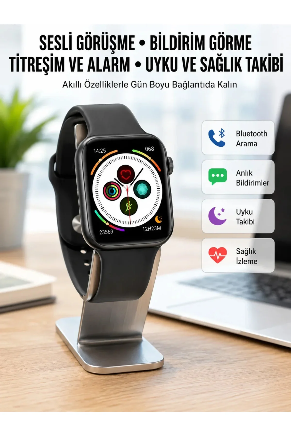 Dokunmatik Ekran Akıllı Saat Tema Değiştirme Şık ve Modern Unı