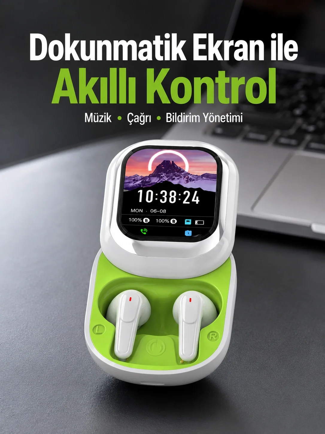 Dokunmatik Ekranlı Aktif Gürültü Azaltma Özellikli Kablosuz Kulaklık V5.4