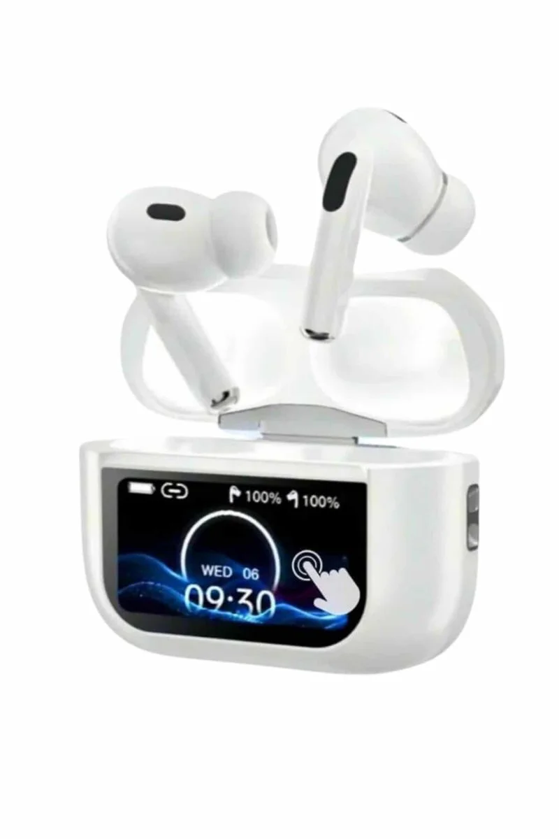 Dokunmatik Ekranlı ANC/ENC Bluetooth Kulaklık - OLED Ekran, Kablosuz Şarj, Uzun Pil Ömrü