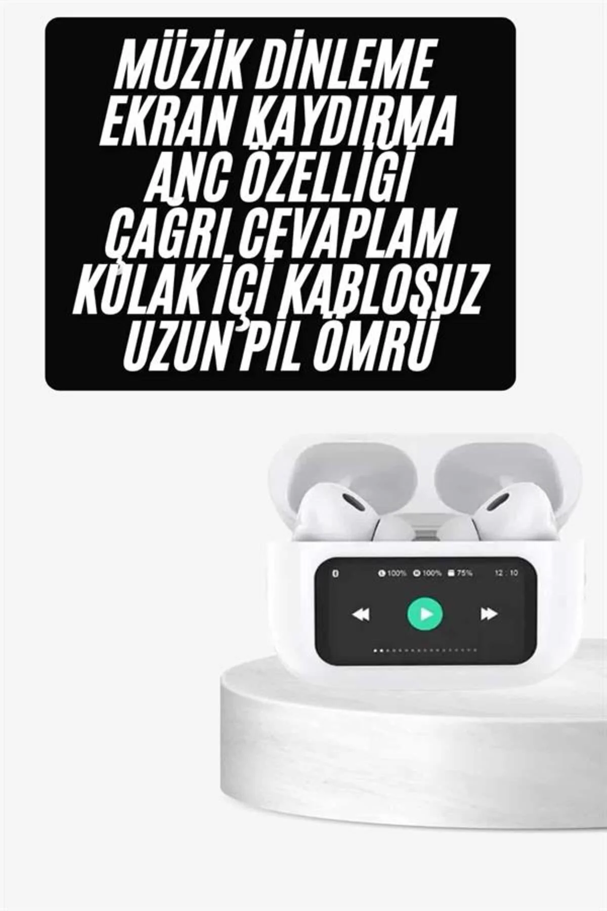 Dokunmatik Ekranlı ANC/ENC Yeni Nesil Pro Bluetooth Kulaklık Doku