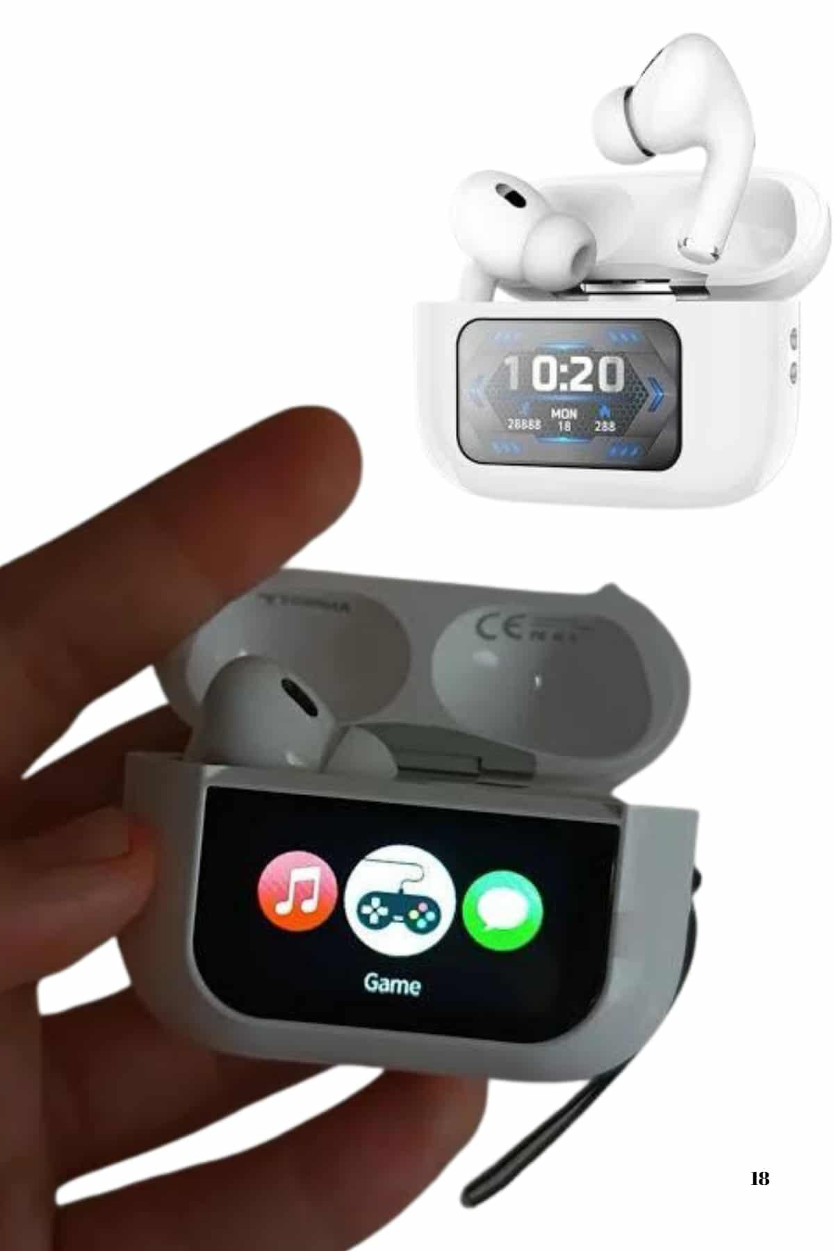 Dokunmatik Ekranlı Air Pro 2 ANC Kulaklık Kablosuz Çok Fonksiyonl