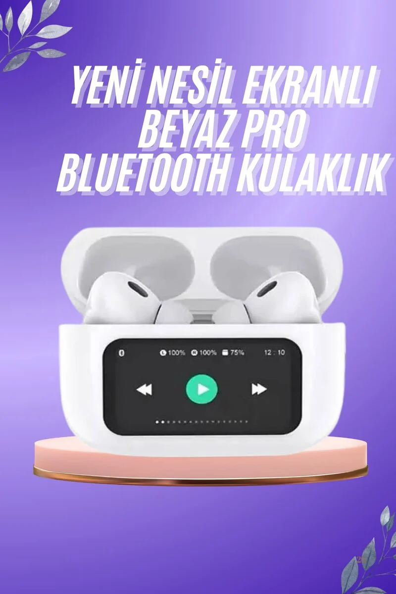 Dokunmatik Ekranlı ANC/ENC Bluetooth Kulaklık - OLED Ekran, Kablosuz Şarj, Uzun Pil Ömrü