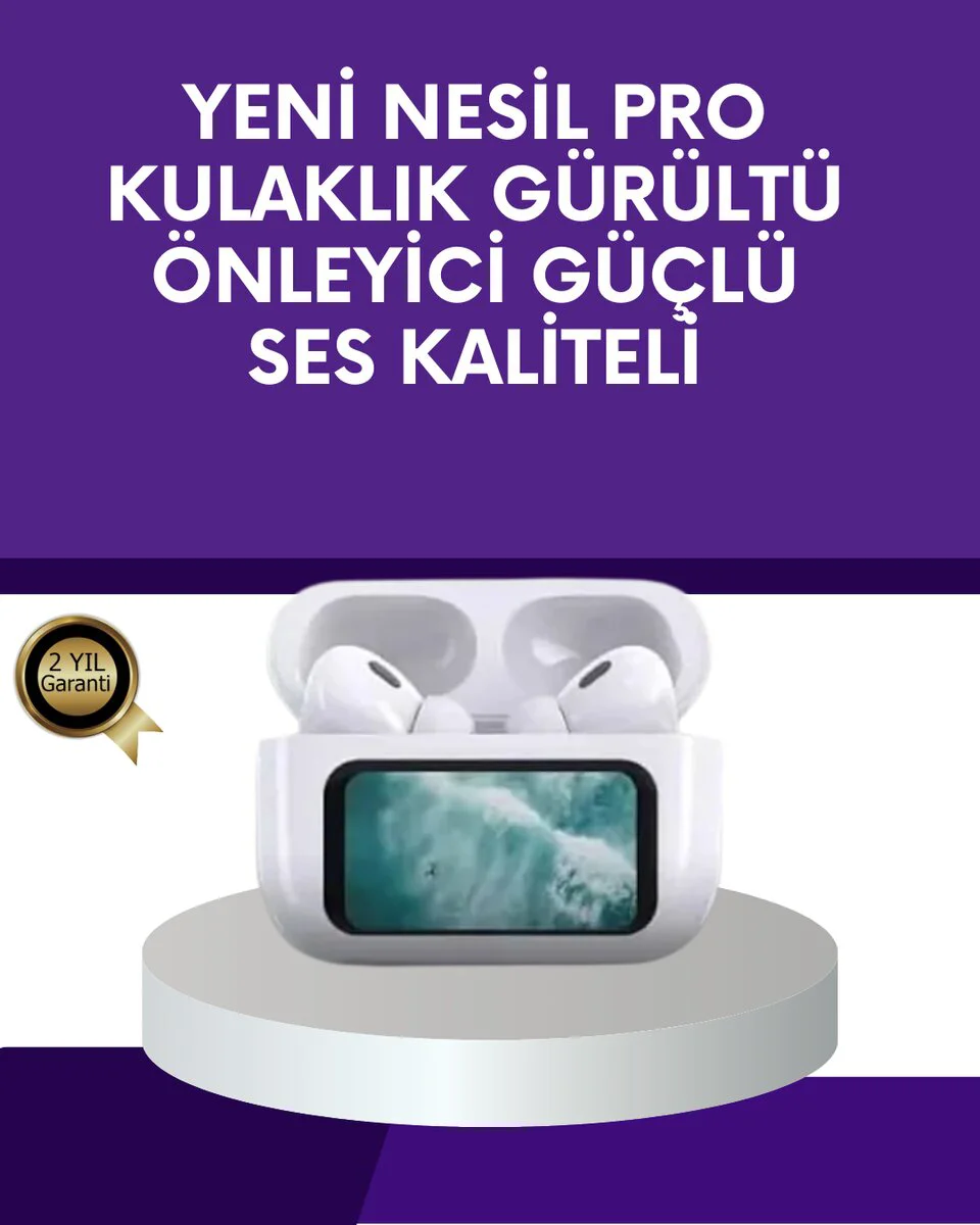 Dokunmatik Ekranlı Bluetooth Kulaklık ANC - Suya Dayanıklı ve Gürültü Önleyici