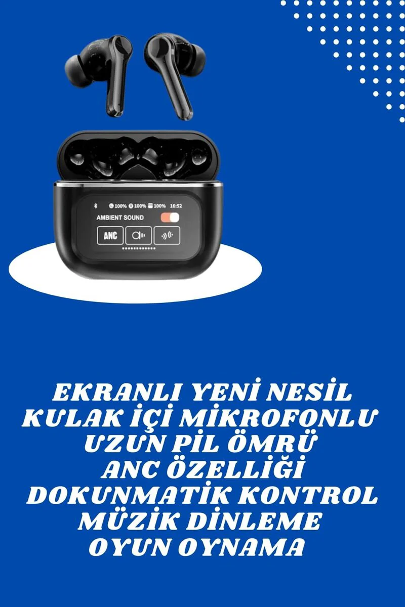 Dokunmatik Ekranlı Bluetooth Kulaklık ve Akıllı Saat 700S - Aktif Gürültü Önleme, Sağlık Takibi, Uzun Pil