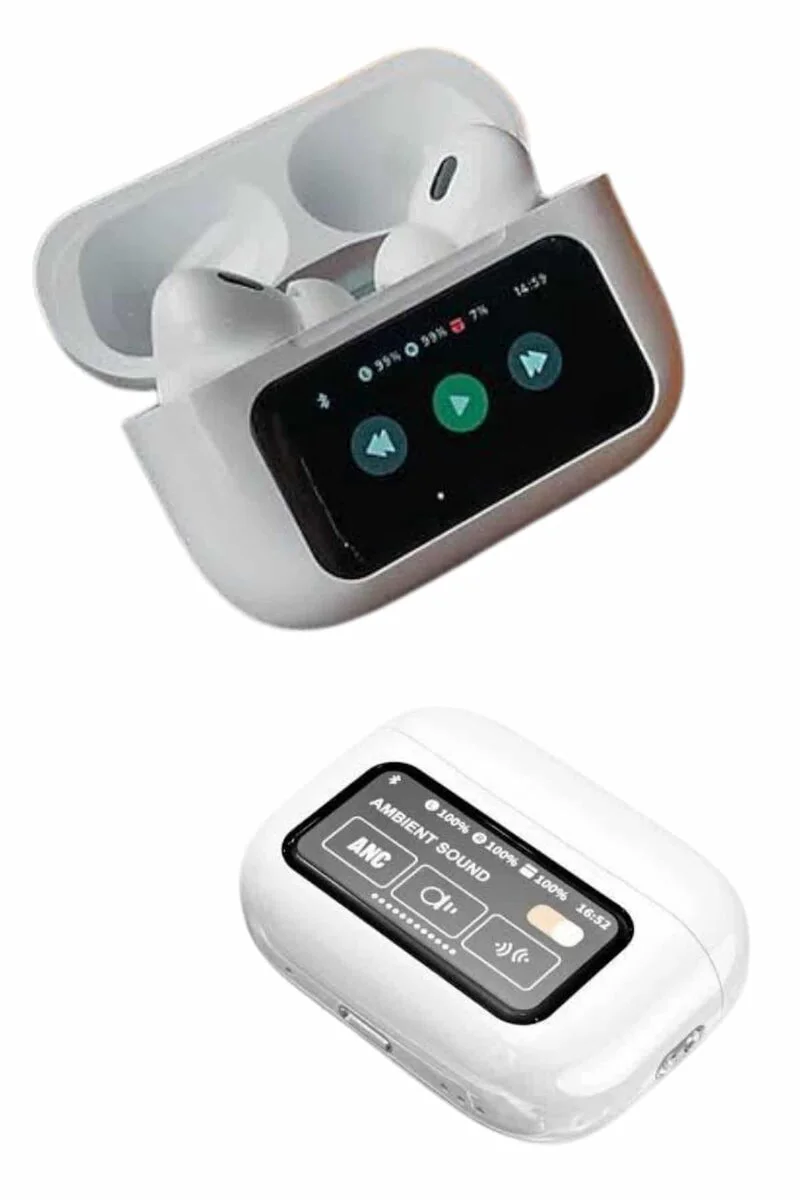 Dokunmatik Ekranlı Bluetooth TWS Kulaklık - OLED Ekranlı, Kablosuz Şarj ve Powerbank Özelliği