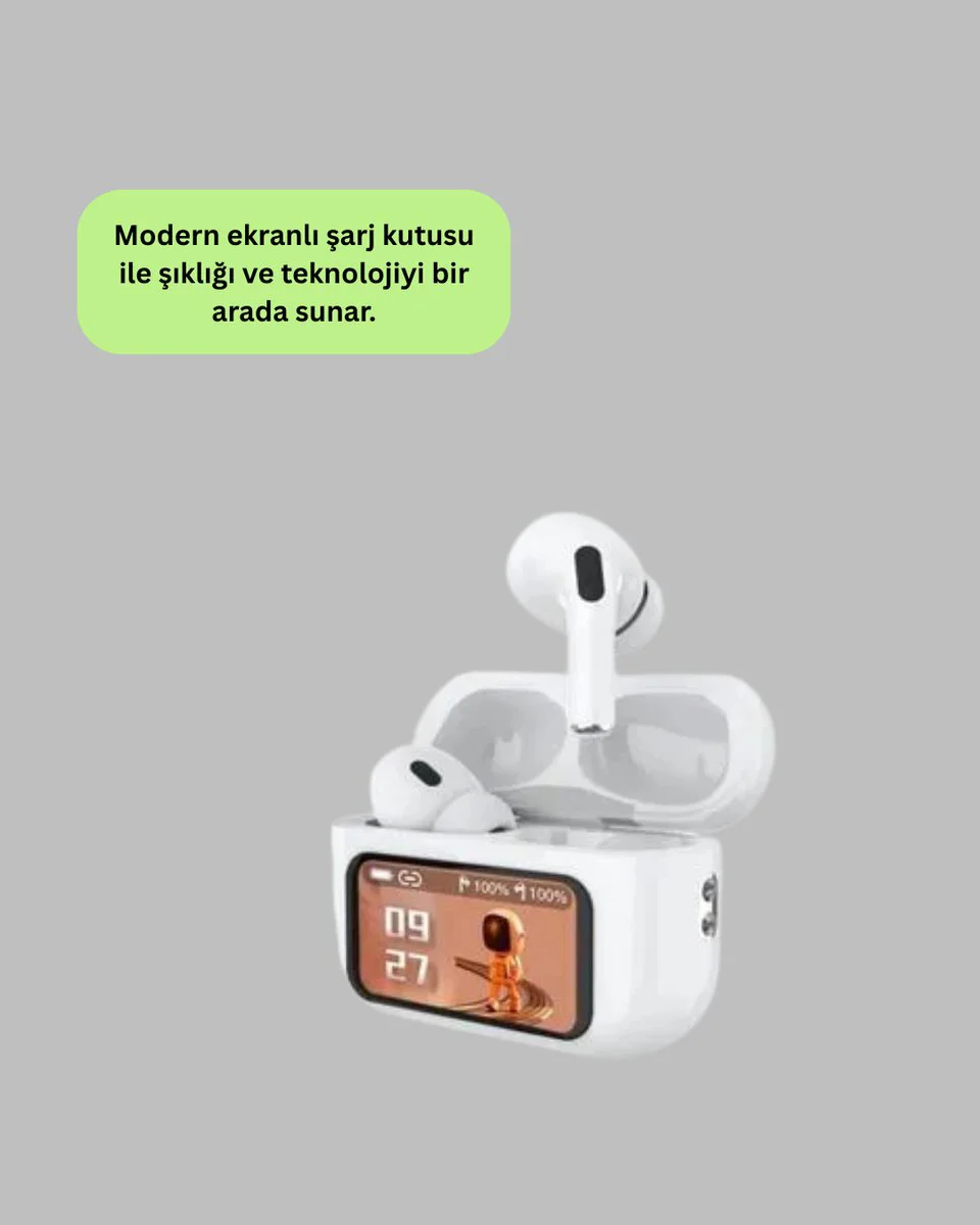 Dokunmatik Ekranlı Bluetooth Kulaklık ANC - Suya Dayanıklı ve Gürültü Önleyici