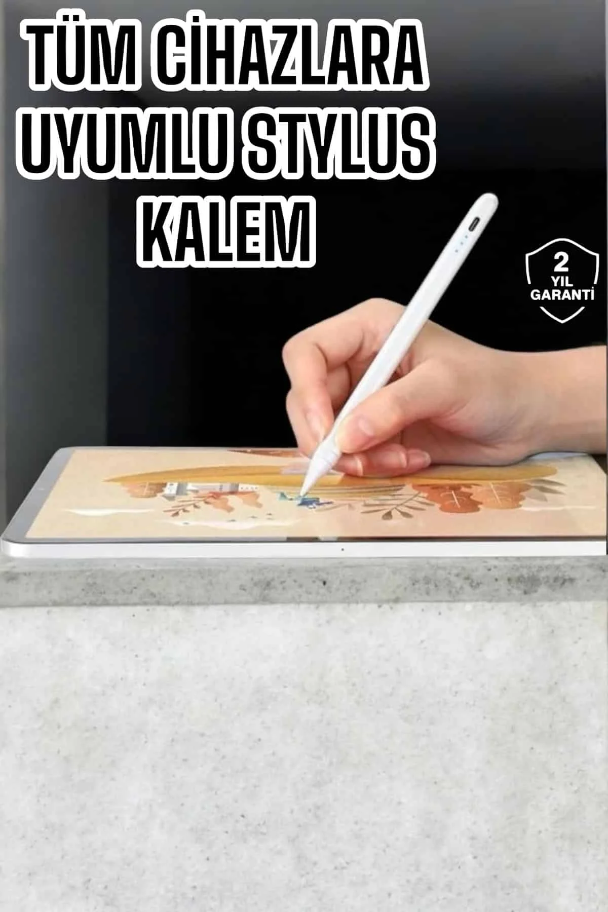 Dokunmatik Kalem Beyaz Şarjlı Yedek Uçlu Android ve İOS Uyumlu Dokunmatik Kalem Beyaz Şarjlı Yedek Uçlu Android ve İOS Uyumlu