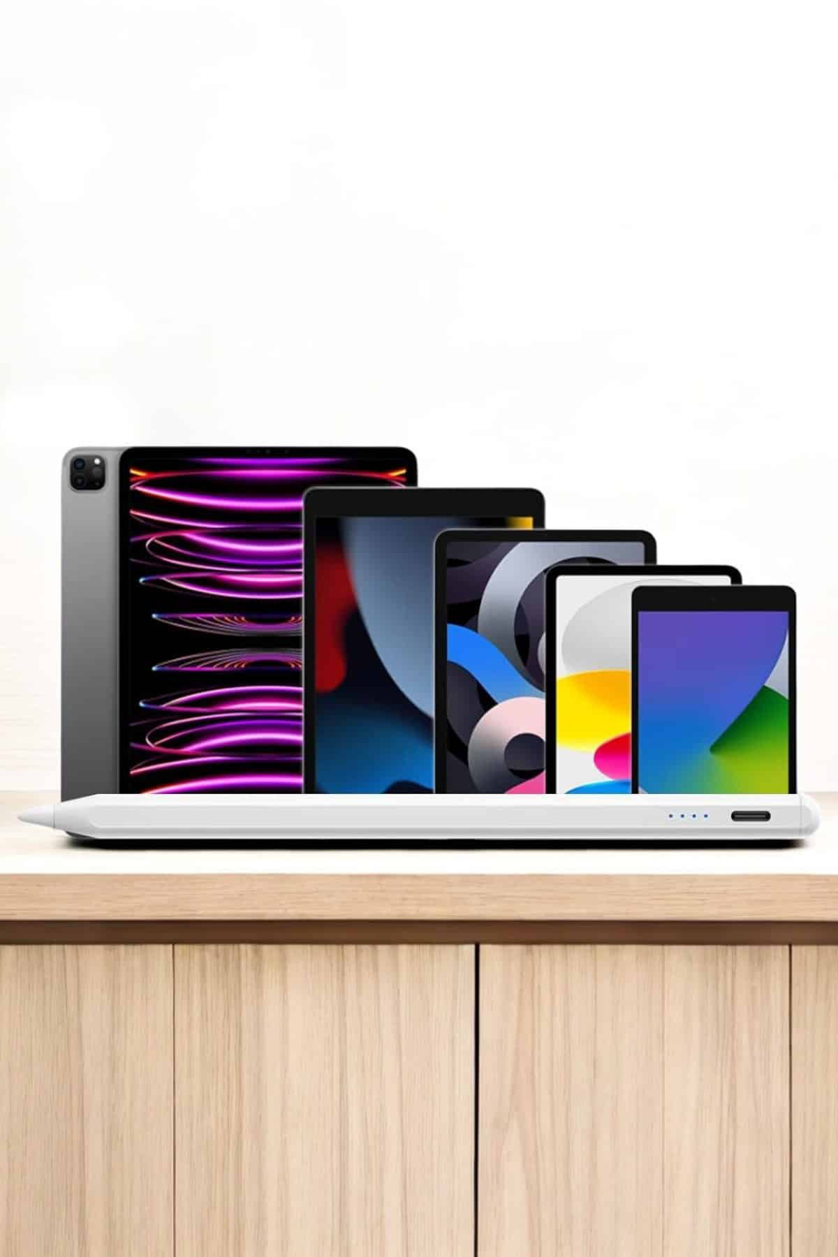 Dokunmatik Kalem Beyaz Şarjlı Yedek Uçlu Android ve İOS Uyumlu - 