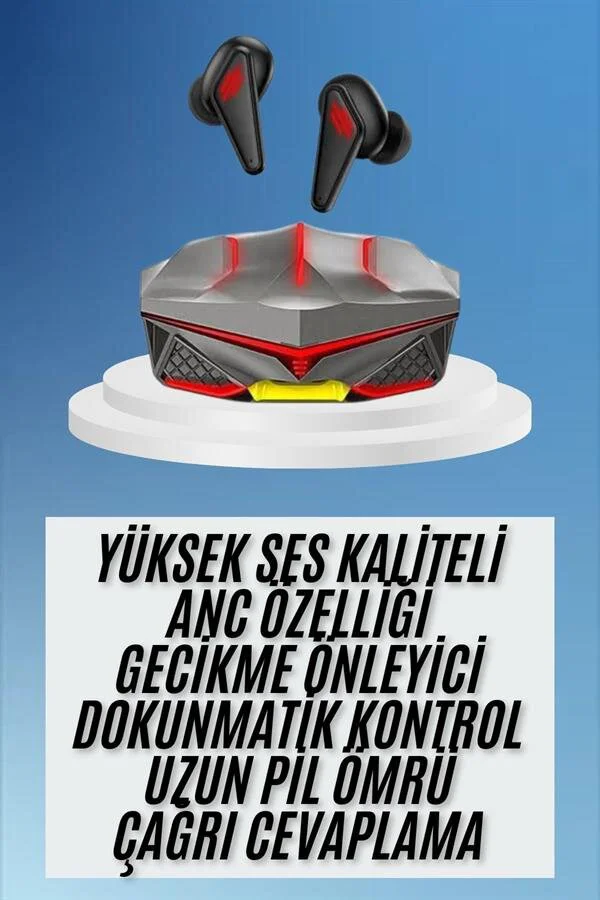 Dokunmatik Kontrol TWS Işıklı Kulaklık Kablosuz Oyuncu Kulaklığı - 0 Gecikme ve 32 LED Işık