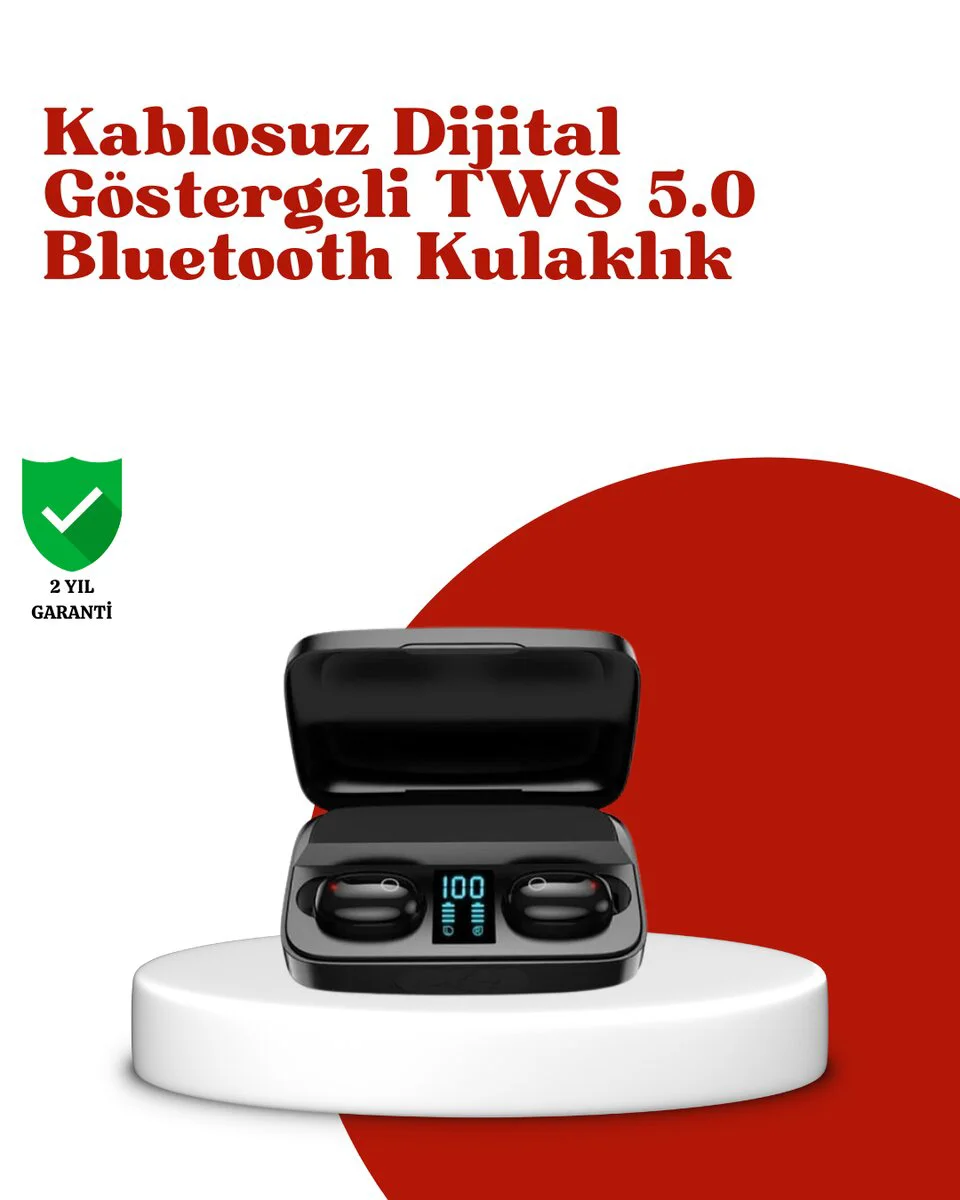 Dokunmatik Kontrollü Kablosuz Bluetooth Kulaklık + 1800mAh Şarj Kutusu - 16 Saat Pil Ömrü