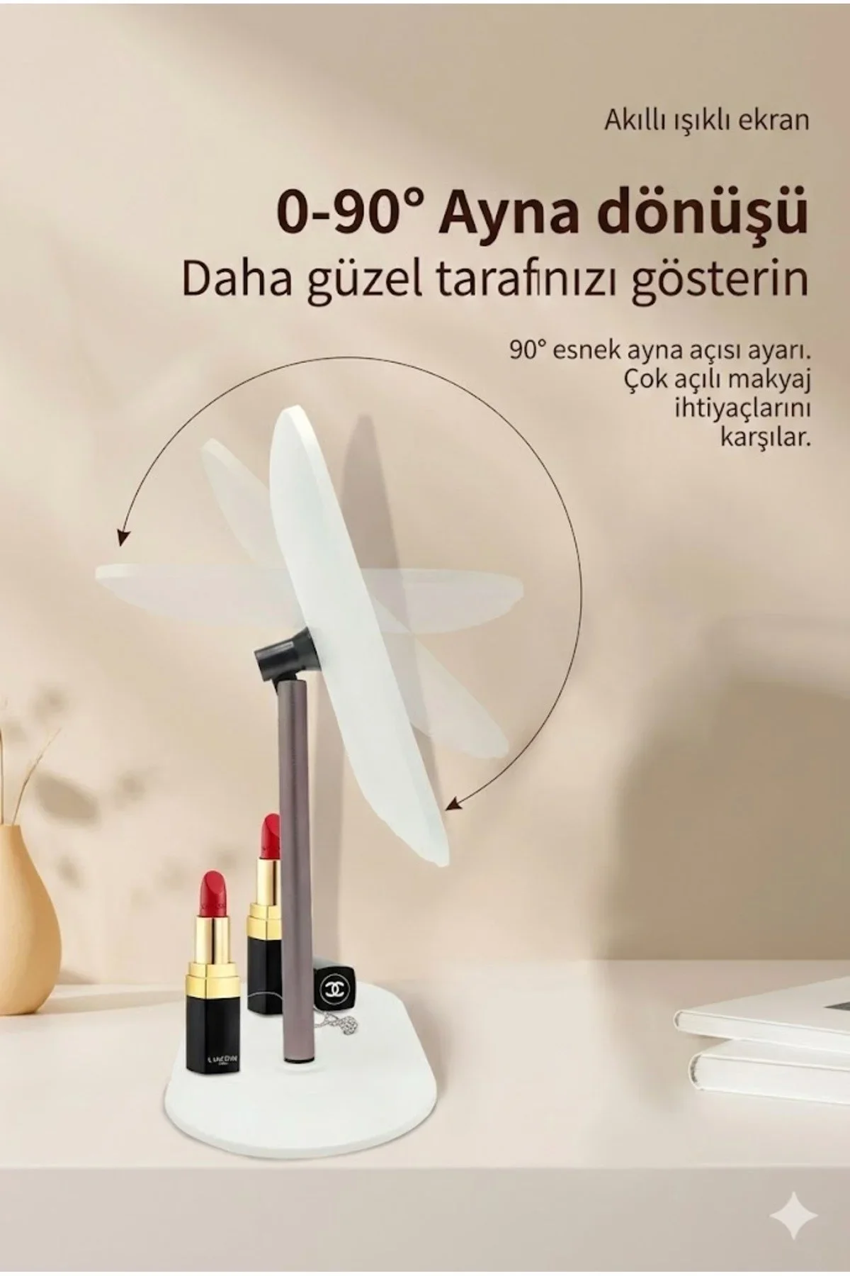 Dokunmatik led ışıklı makyaj aynası dikdörtgen 3 renk ışık LED MASA AYNASI Dokunmatik led ışıklı makyaj aynası dikdörtgen 3 renk ışık LED MASA AYNASI