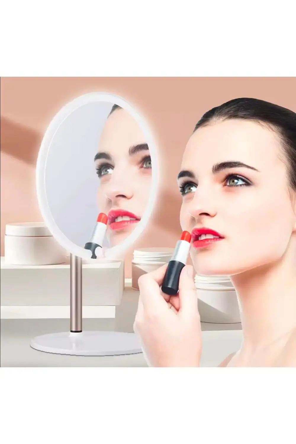 Dokunmatik led ışıklı yuvarlak 180° ayarlanabilir 3 farklı renk L