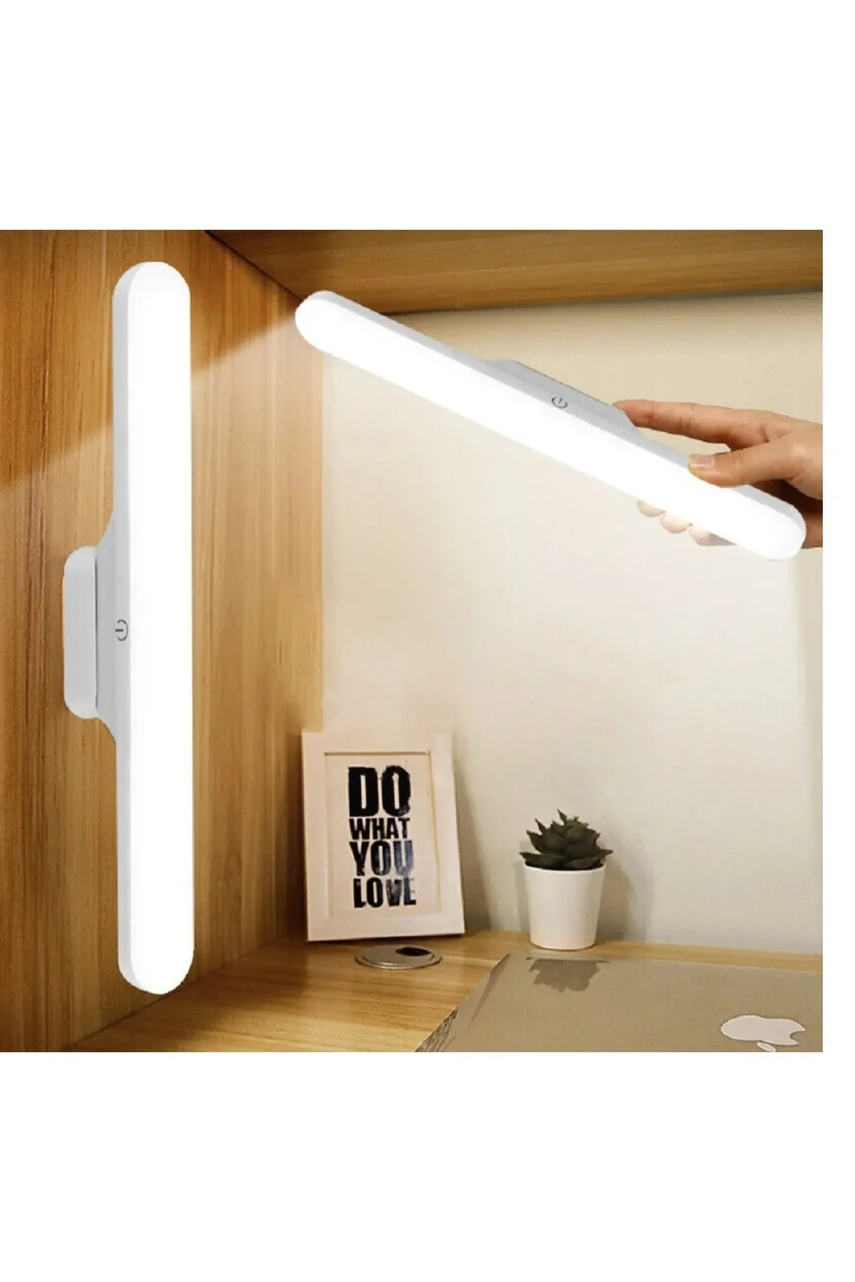 Dokunmatik Led Usb Şarjlı Aplik Kablosuz Mıknatıslı Lamba 3 Farkl