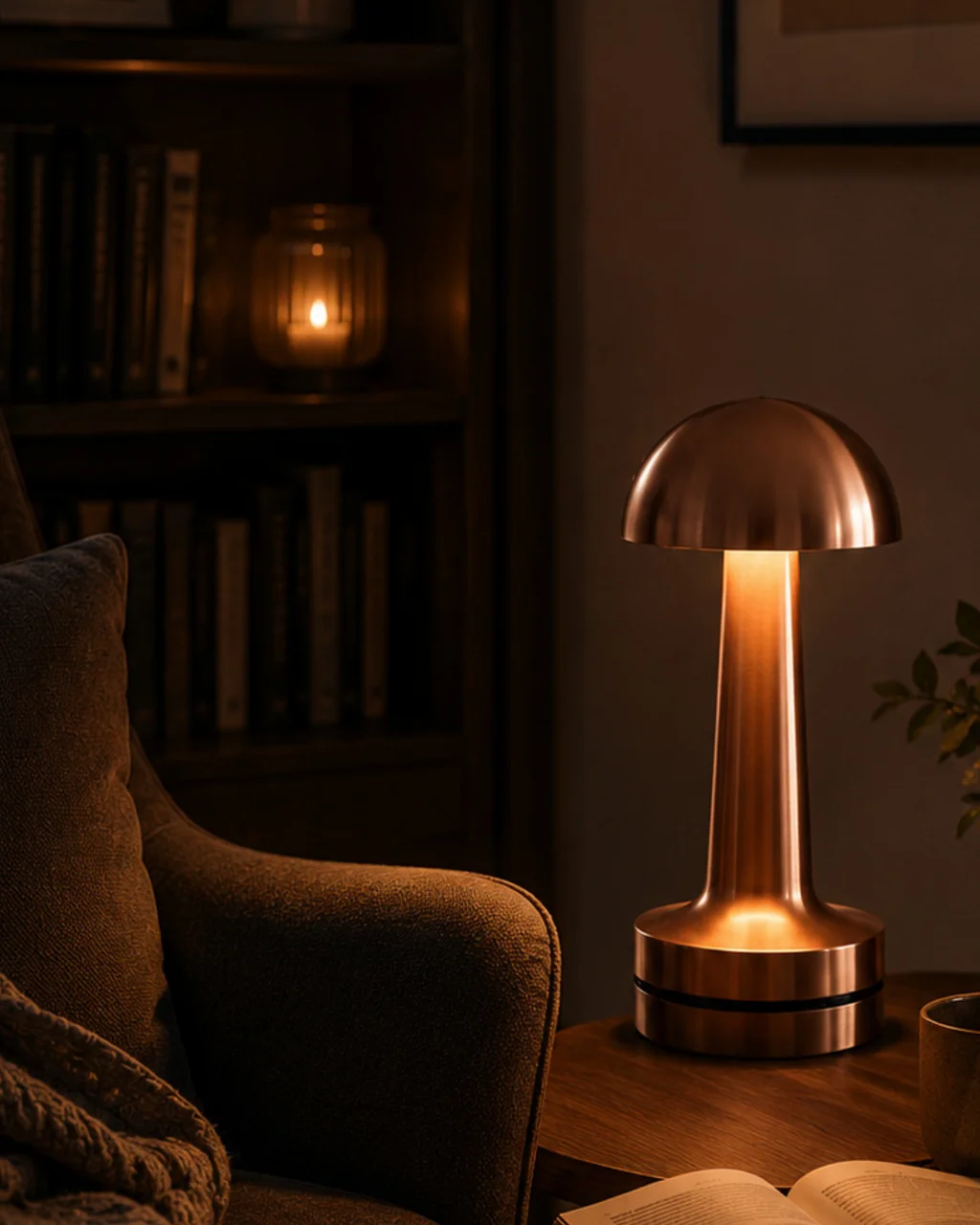 Dokunmatik Mantar Gece Lambası Bronz Led Masa Aydınlatması - Lisinya Diğer